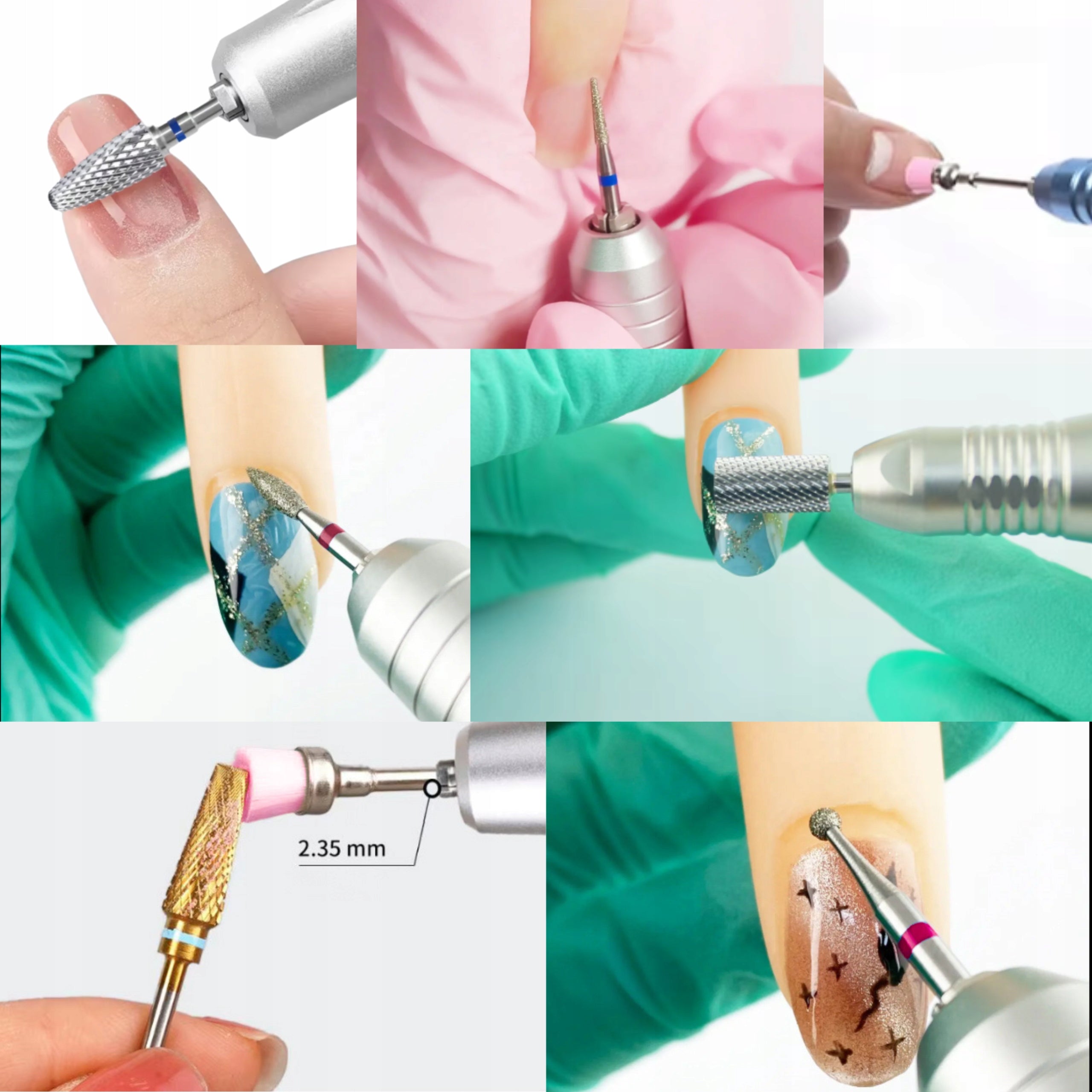 PROFESSIONAL SET OF NAIL CUTTERS FOR MILLING MACHINE + BRUSH Color other
