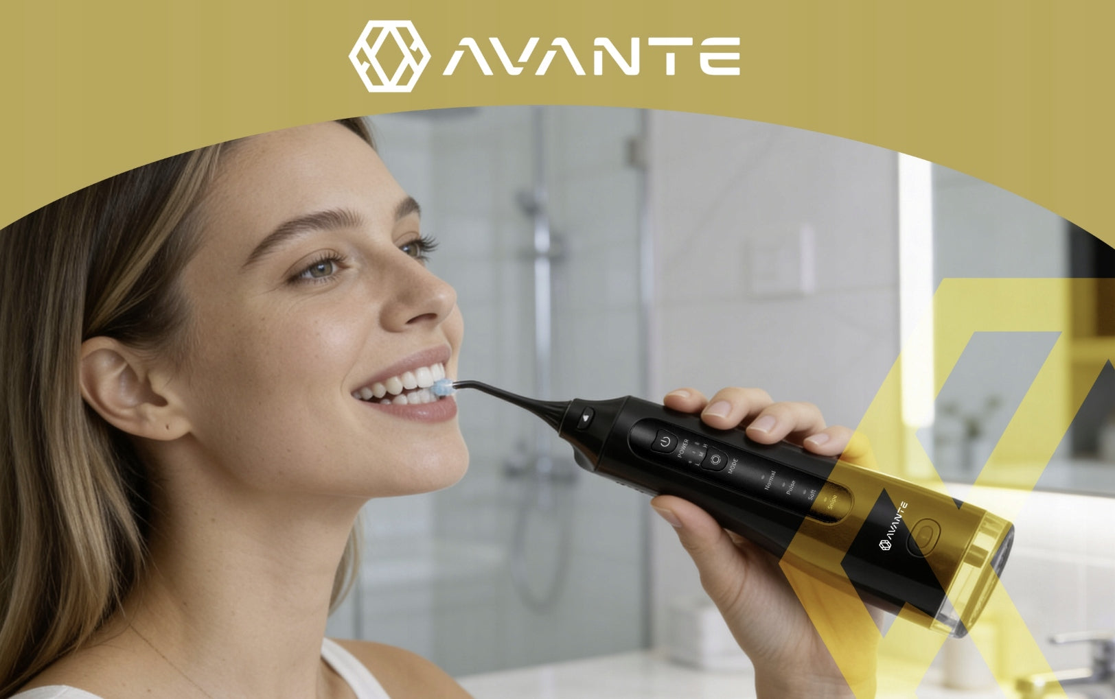 PROFESSIONAL WIRELESS TOOTH IRRIGATOR 4 OPERATING MODES + 3 NOZZLES Color black