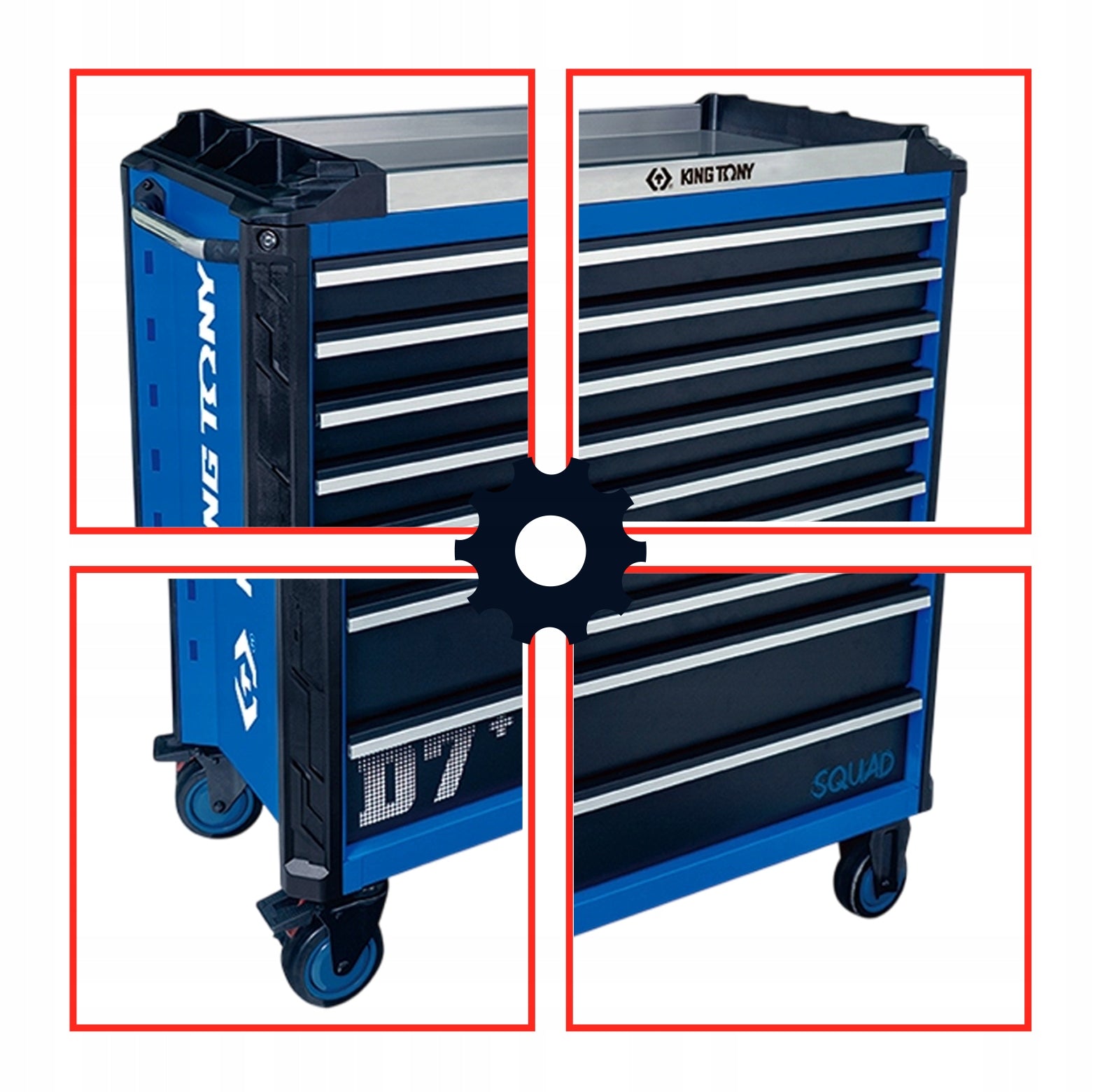 PROFESSIONAL WORKSHOP TROLLEY SERVICE CABINET 7 DRAWERS KING TONY Manufacturer code 87SQ33-7BA-BK