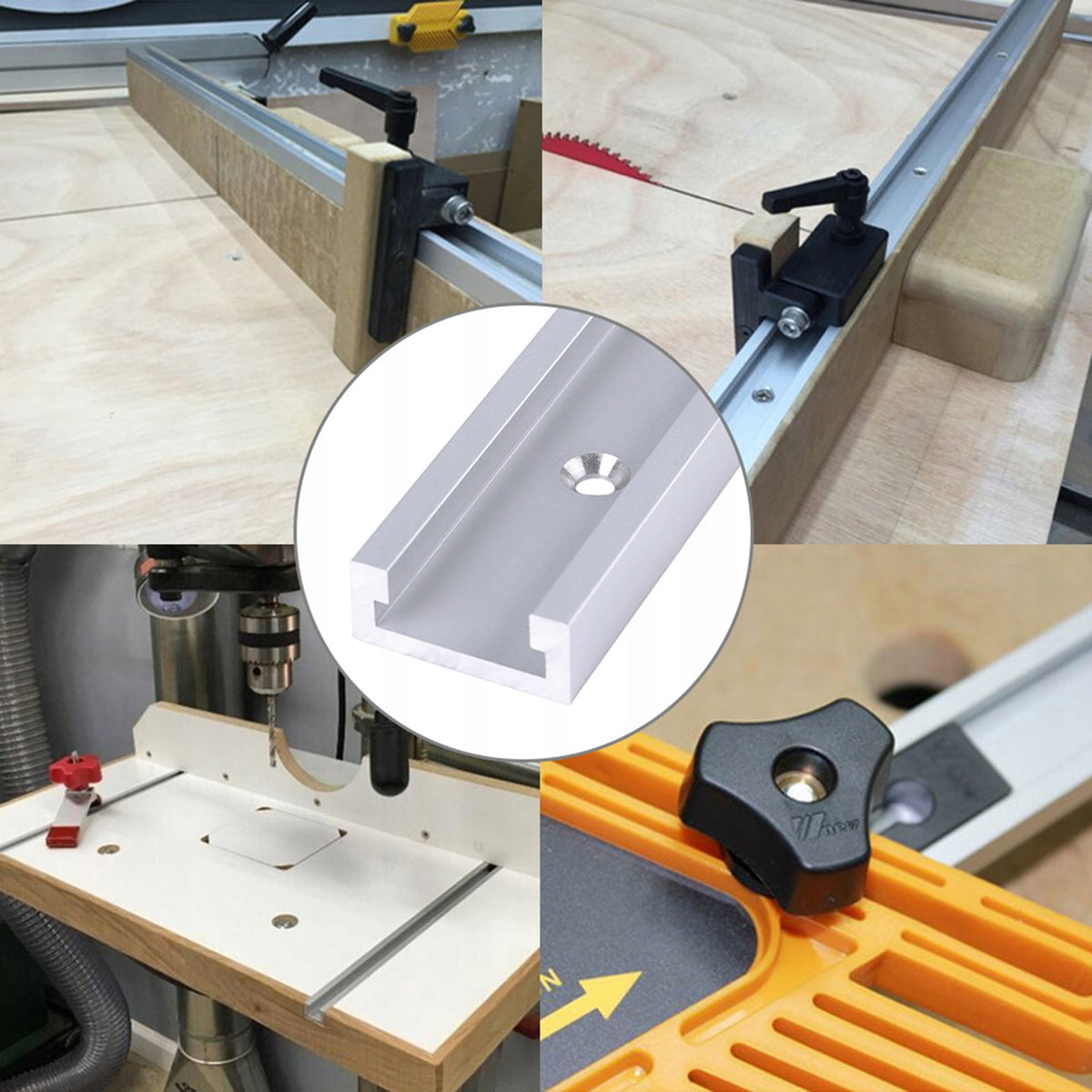 PROFILE T-TRACK RAIL LENGTH 3x40CM ALUMINUM GUIDE FOR MILLING SAWS Manufacturer code 064829