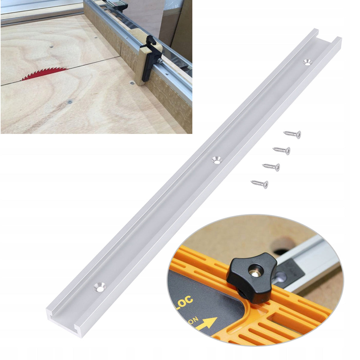 PROFILE T-TRACK RAIL LENGTH 3x40CM ALUMINUM GUIDE FOR MILLING SAWS Packaging status original