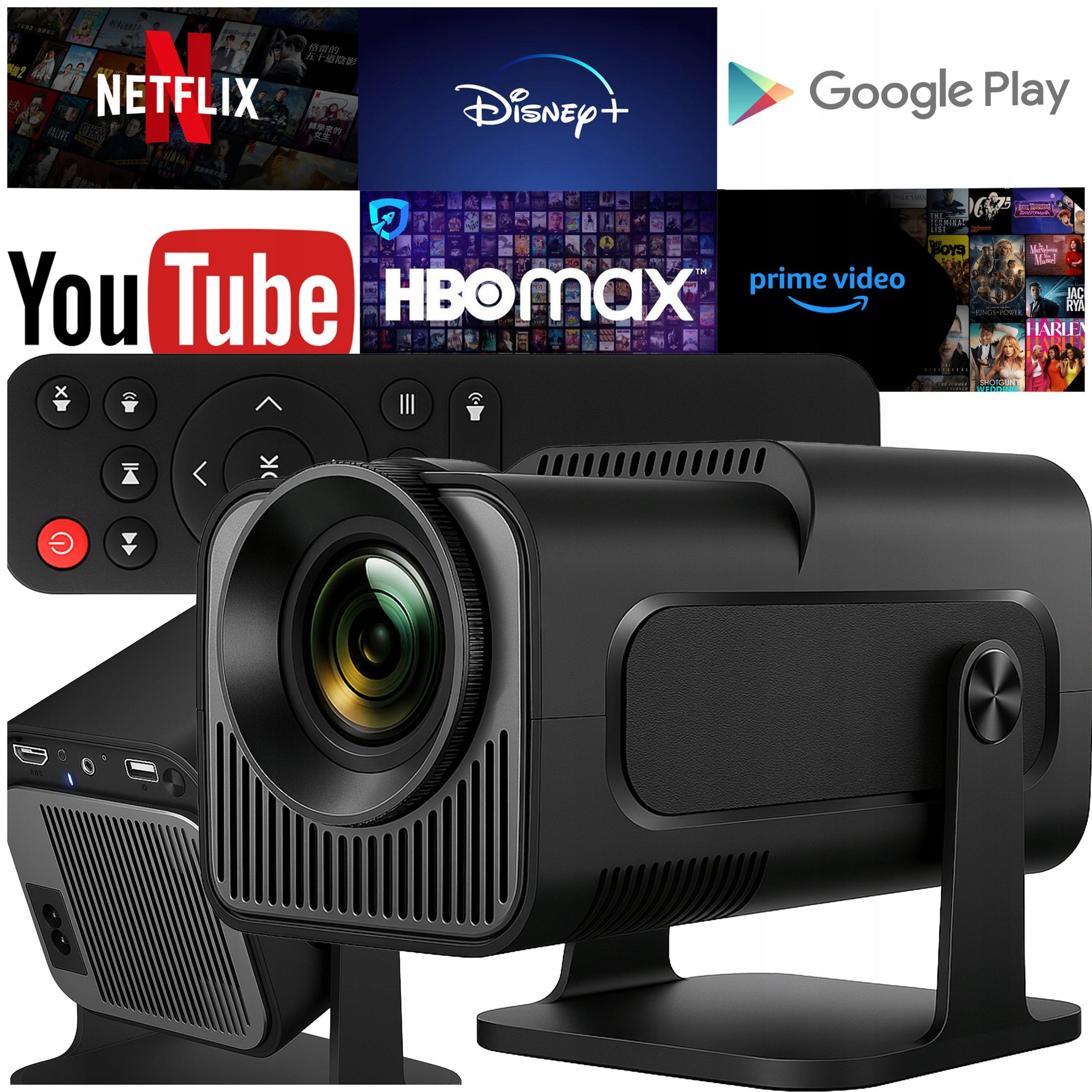 PROJECTOR 4K ANDROID LED WIFI MINI PORTABLE FULL HD HY320 USB JACK EAN (GTIN) 5903418550523