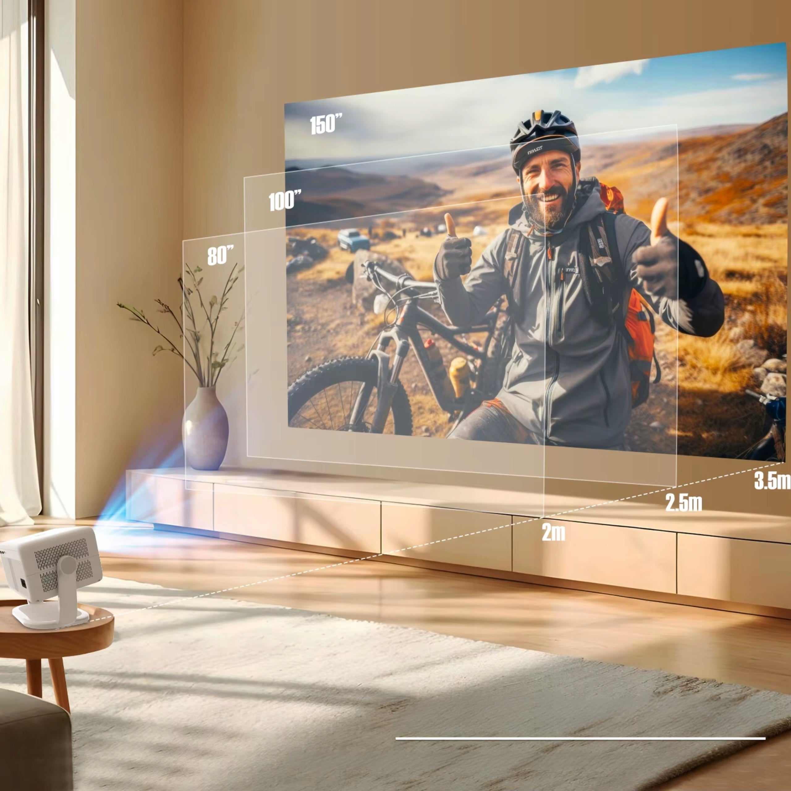 PROJECTOR 4K FULL HD ANDROID 14 AUTO FOCUS NETFLIX ROTARY APPLICATIONS 2026 Packaging status original