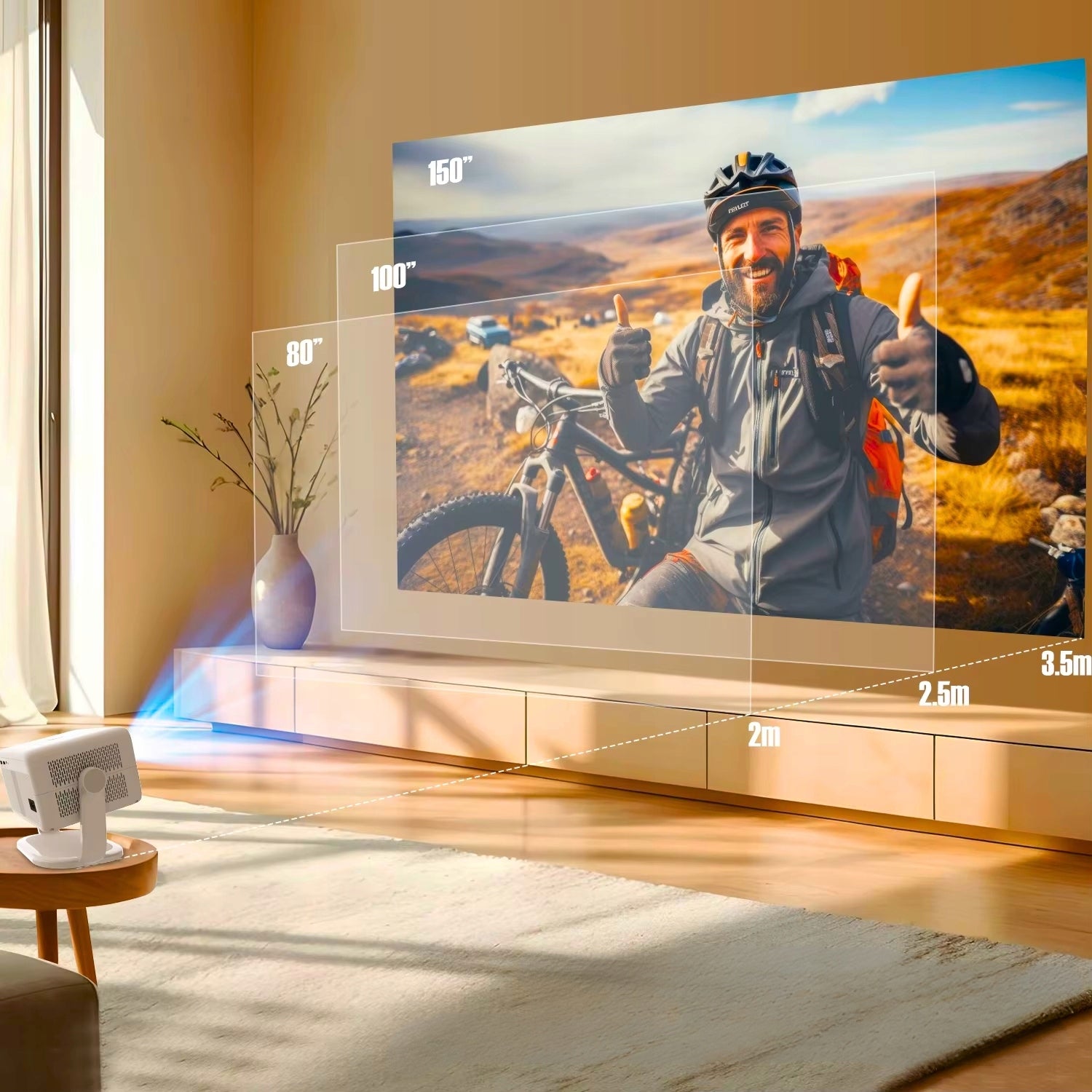 PROJECTOR 4k PROJECTOR Android 14 Full HD1080p 650ANSI Rotary White+E-BOOK Manufacturer code PROJEKTOR DOMOWY L018 NETFLIX ANDROID 13