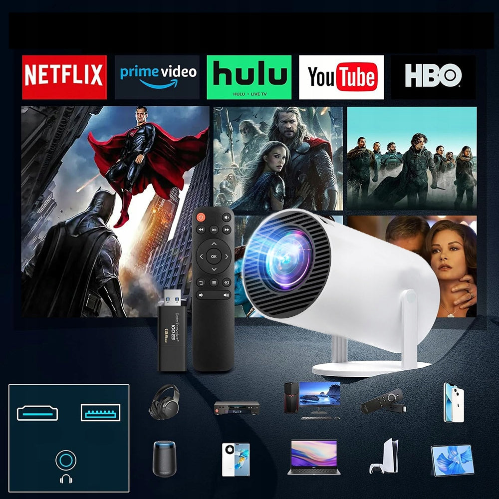 PROJECTOR ANDROID TV 4K WIFI FULL HD PORTABLE SMART SPEAKER