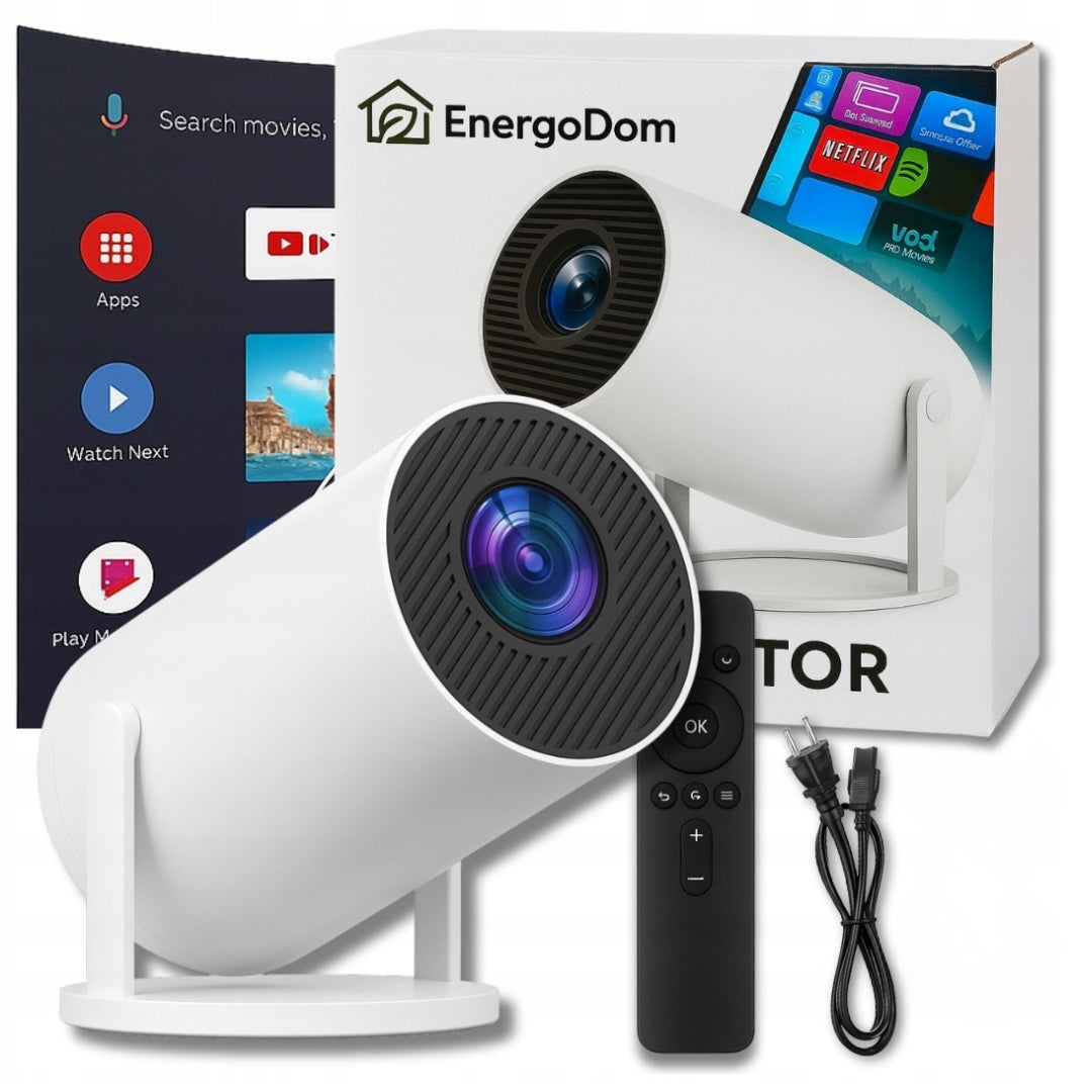 PROJECTOR ANDROID WIFI TV 4K PROJECTOR PORTABLE SMART ROTATING SPEAKER