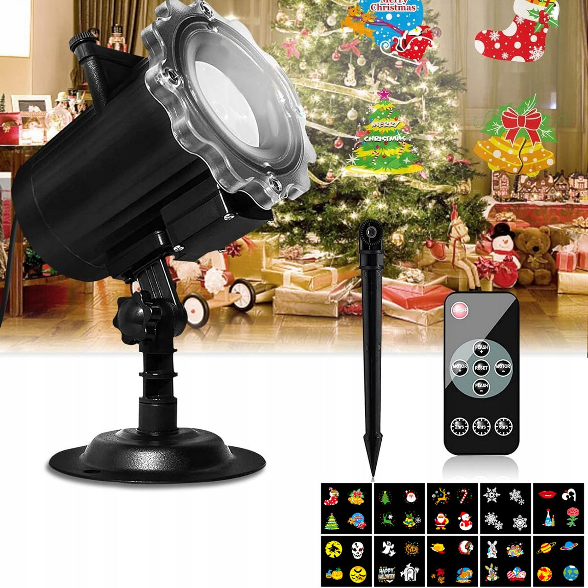 PROJECTOR CHRISTMAS HALLOWEEN HOUSE LED OUTDOOR DECORATION (O)