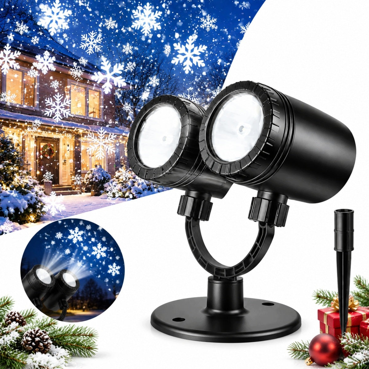 PROJECTOR CHRISTMAS LASER PROJECTOR LED REFLECTOR SNOW PATTERNS GIFT