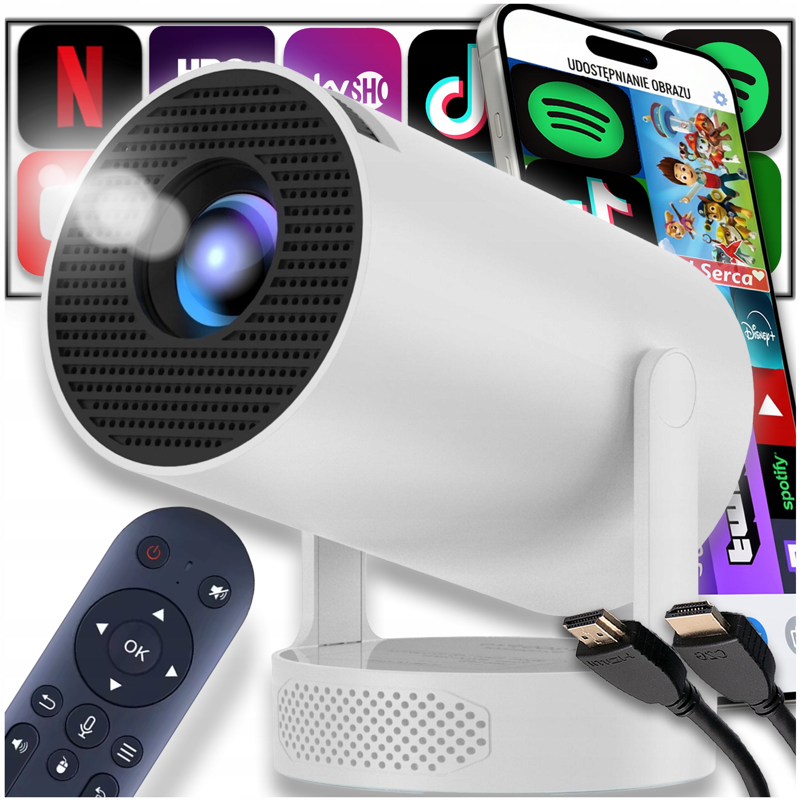 PROJECTOR FILM PROJECTOR ANDROID TV WIFI SPEAKER 5W BUILT-IN HY300ULTRA