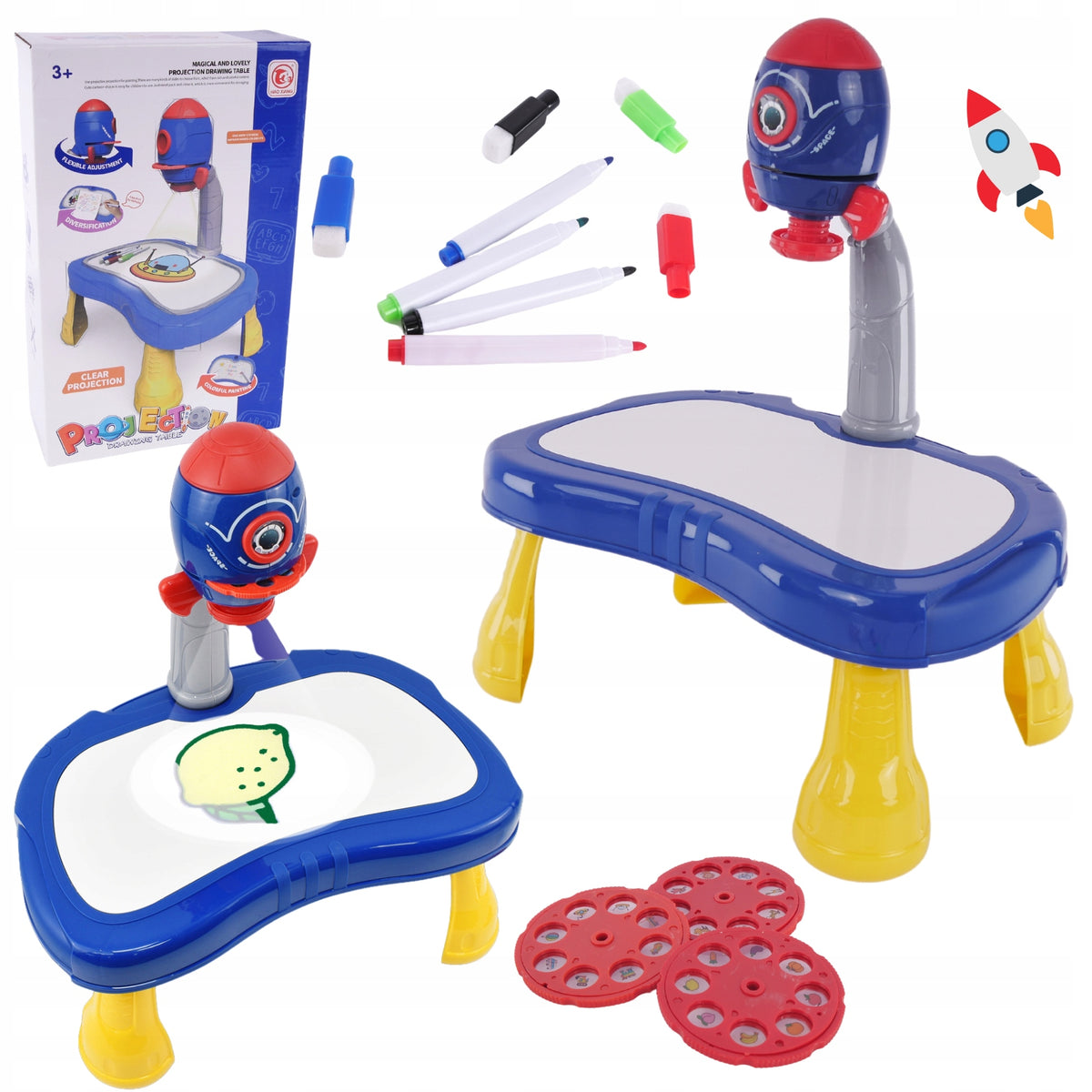 PROJECTOR FOR LEARNING TO DRAW WITH SLIDES FOR CHILDREN MARKERS PICTURES Brand Maksik