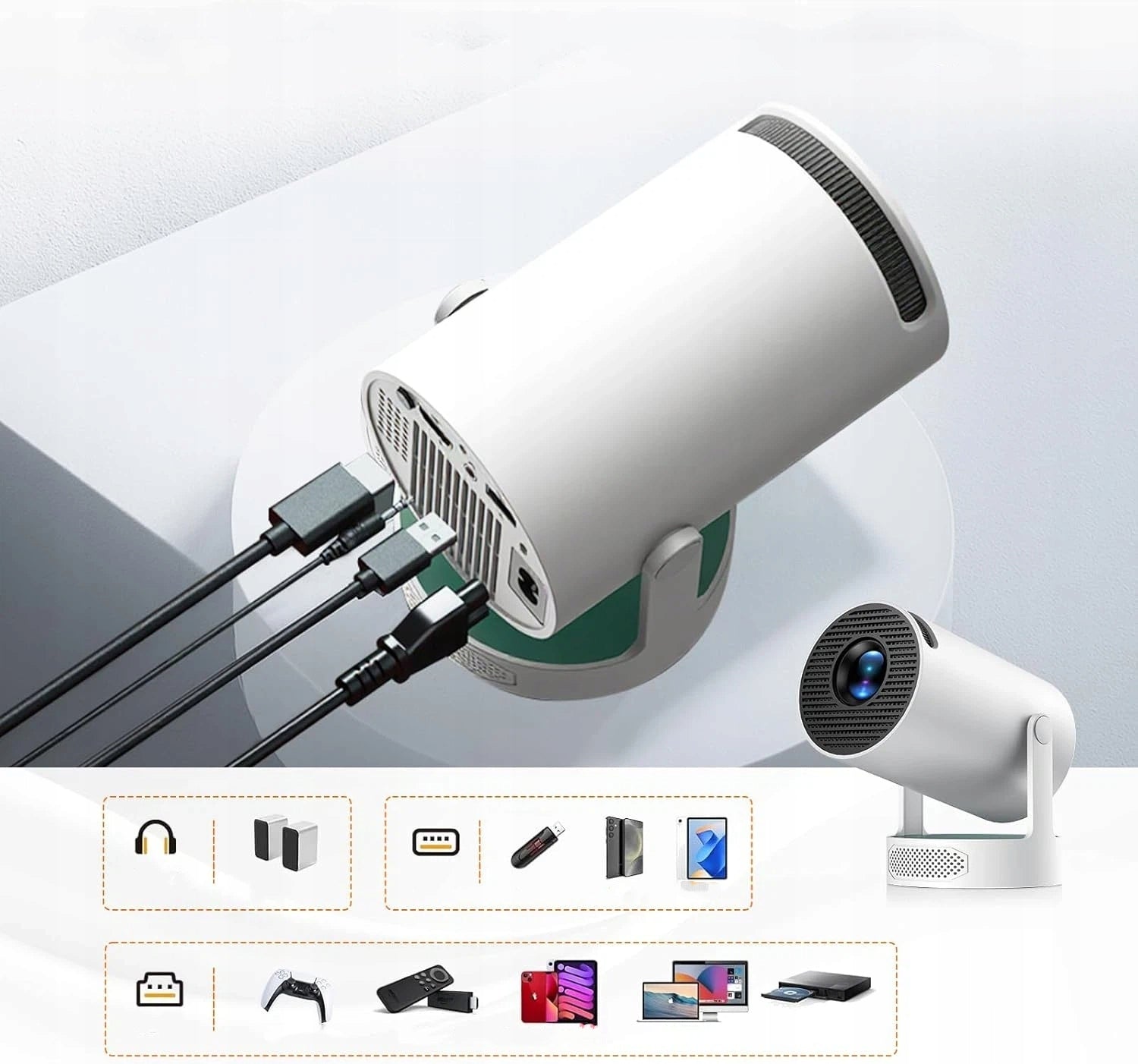 PROJECTOR HY300 130" FULL HD APPLICATIONS NETFLIX WIFI ANDROID SET Packaging status original