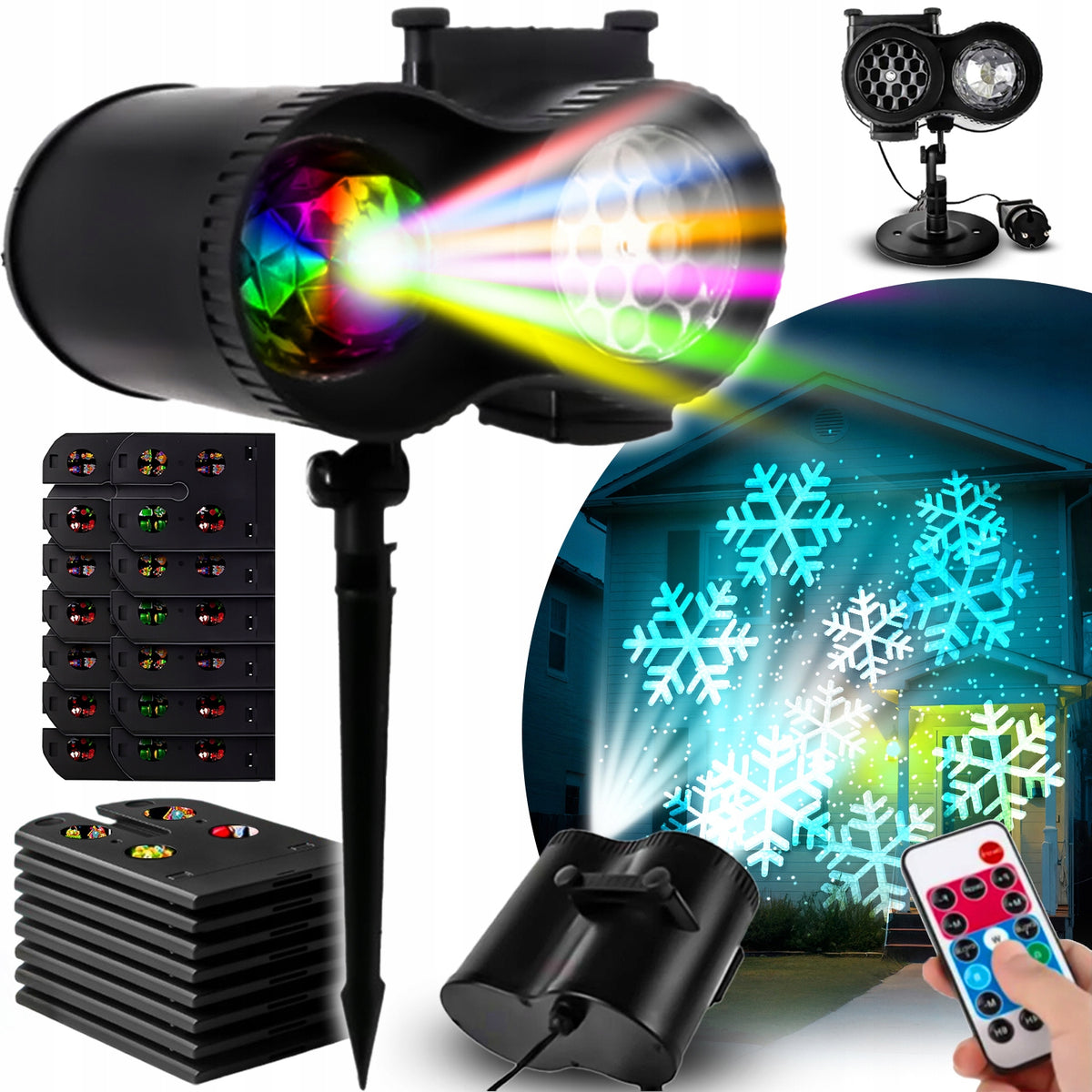 PROJECTOR LED LASER PROJECTOR FOR HOUSE ON THE WALL 12 SLIDES FOR REMOTE CONTROL IP65