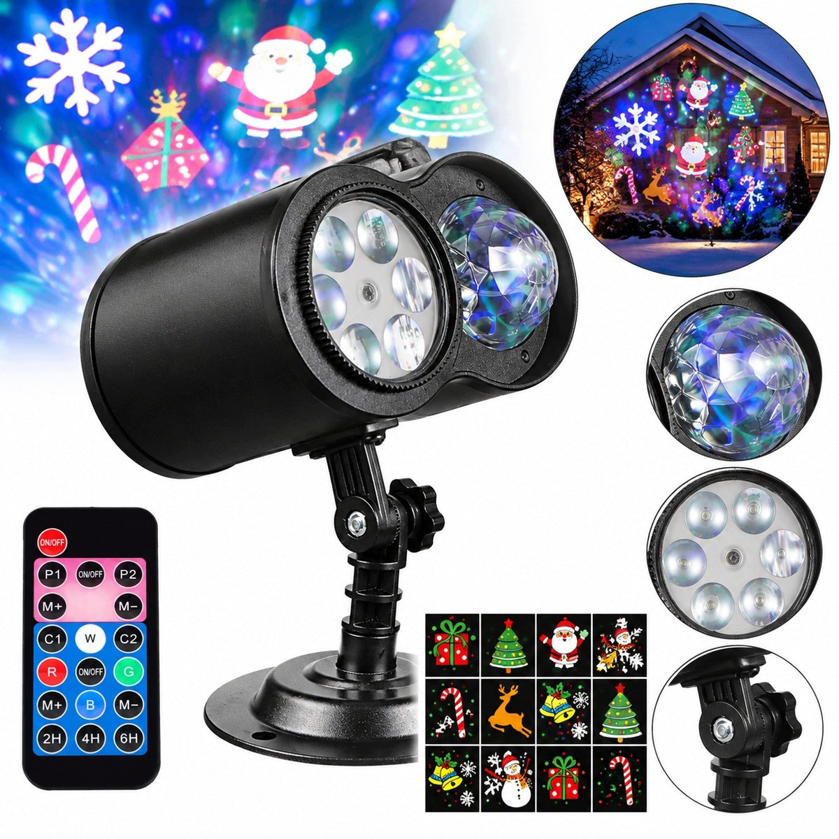 PROJECTOR LED LASER PROJECTOR FOR HOUSE ON THE WALL 24 SLIDES FOR REMOTE CONTROL IP44