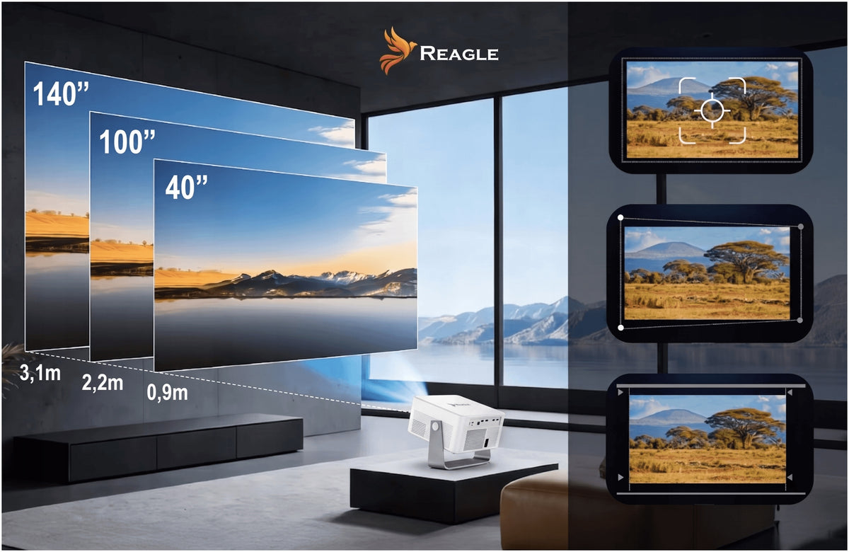 PROJECTOR LED PROJECTOR 1100 ANSI 4K 140" ANDROID 14 SMART TV WIFI 6 Manufacturer code R-MOVIELUM-P60