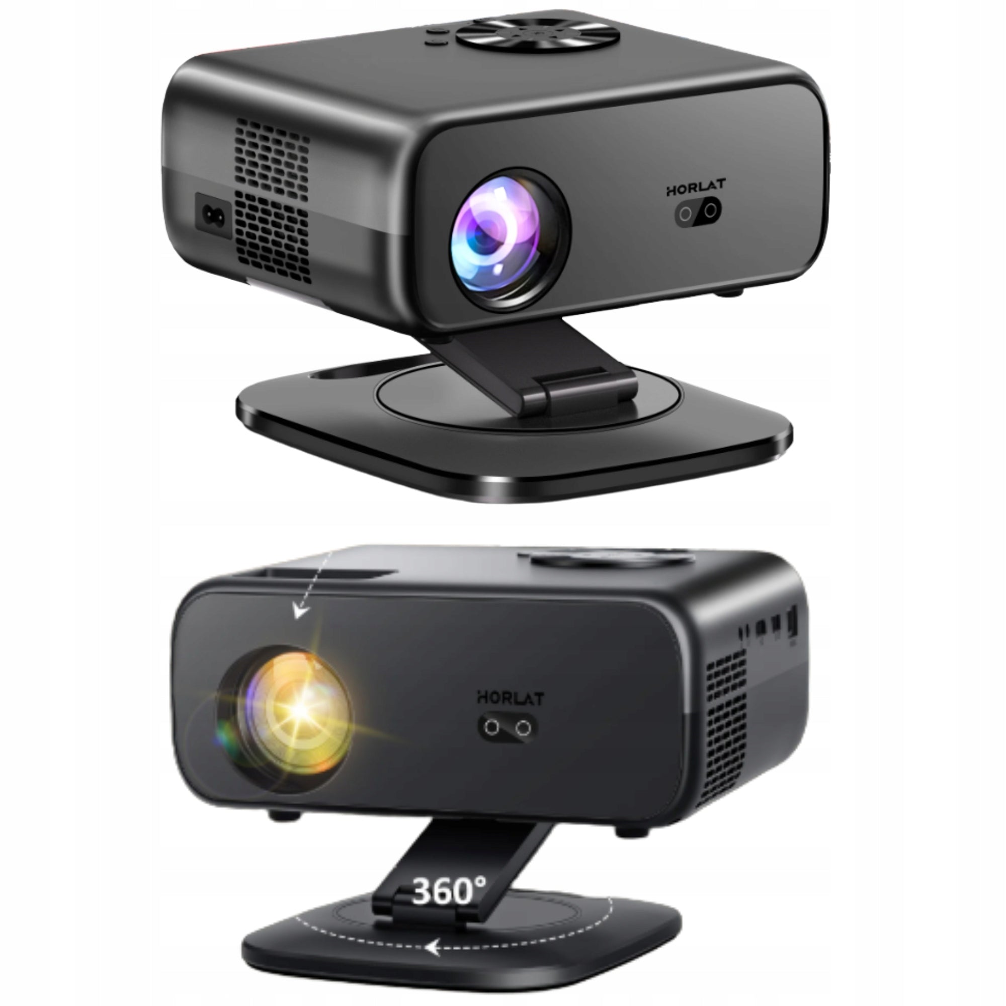 PROJECTOR PORTABLE HORLAT FULL HD 4K ROTATING CINEMA CAMPING+E-BOOK Manufacturer code projekotr-rzutnik-przenośny-wyświetlacz