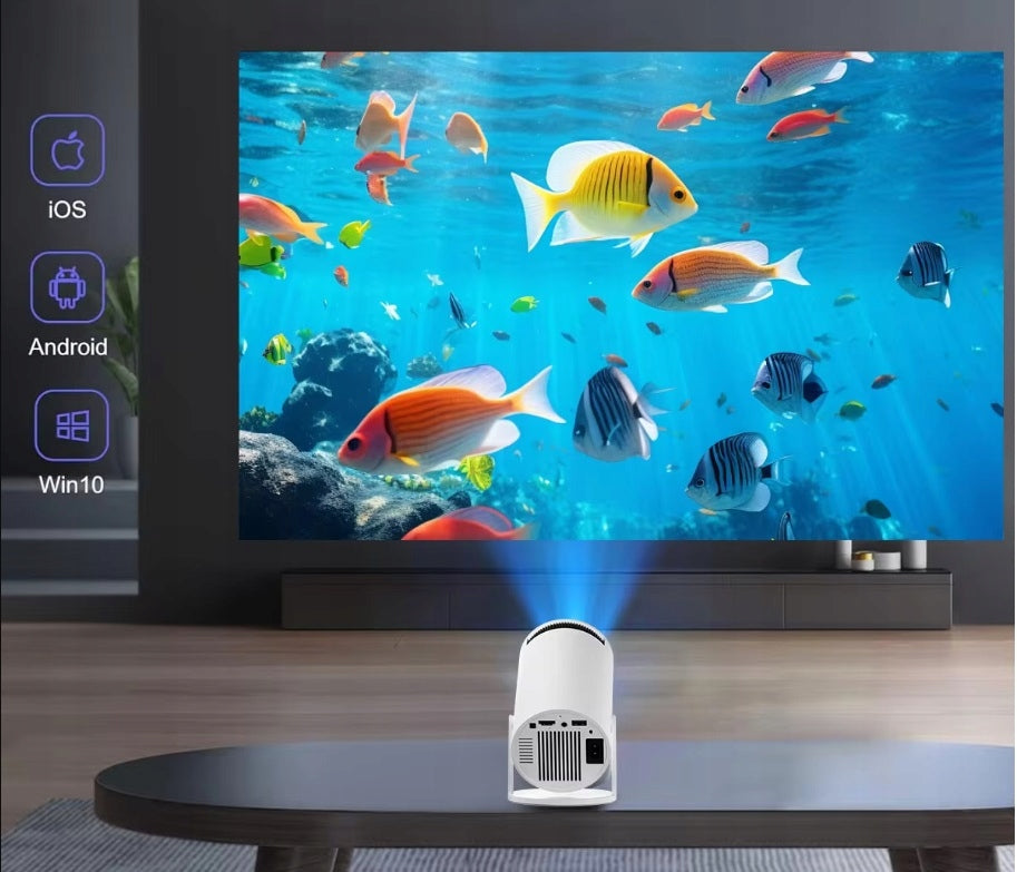 PROJECTOR SMART WIFI ANDROID TV 4K FULL HD BLUETOOTH HDMI UP TO 130" Manufacturer code PROJEKTOR 4K MOBILNY BEZPRZEWODOWY