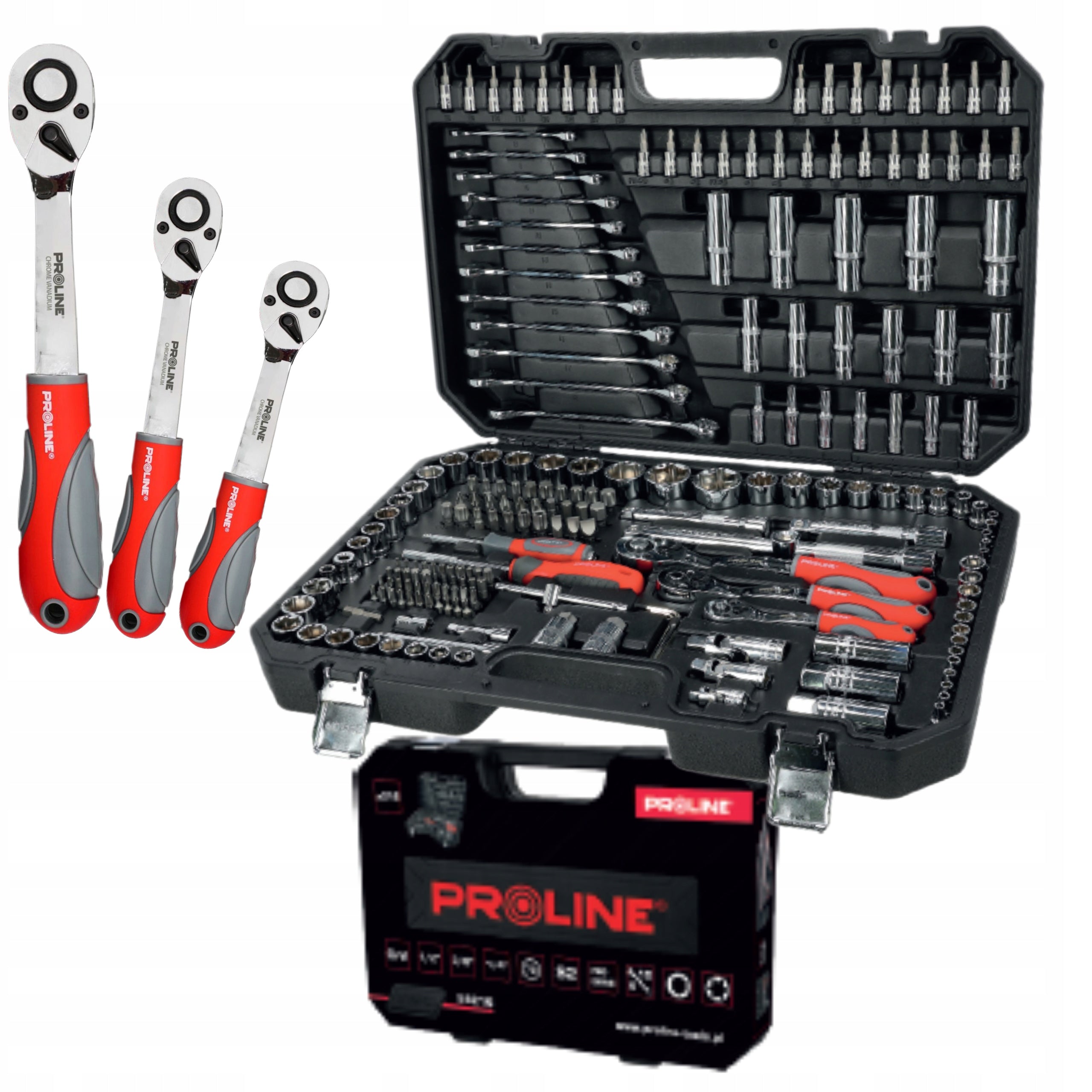 PROLINE Bit socket wrench set 216 pcs. in case 58216 EAN (GTIN) 5903755582164
