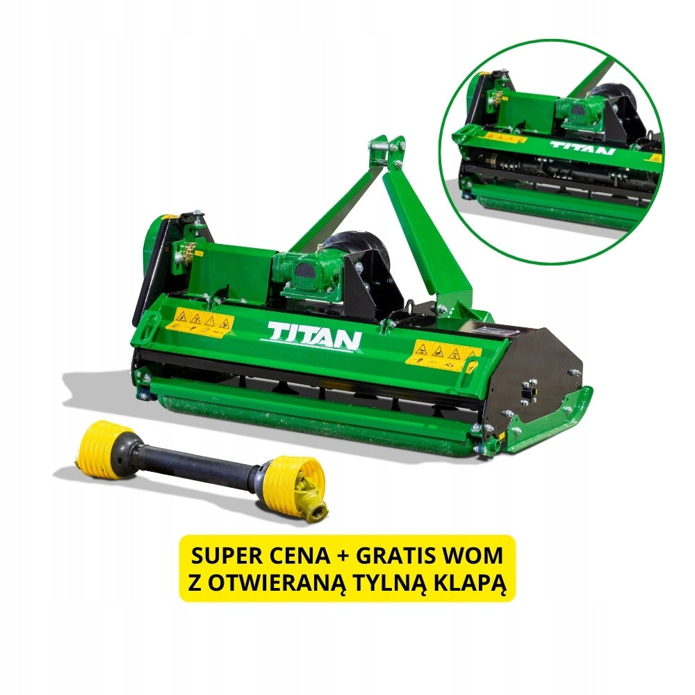 PROMOCJA! Kosiarka (mulczer) bijakowa 115 cm TITAN JAM-115 (otwarty tył)