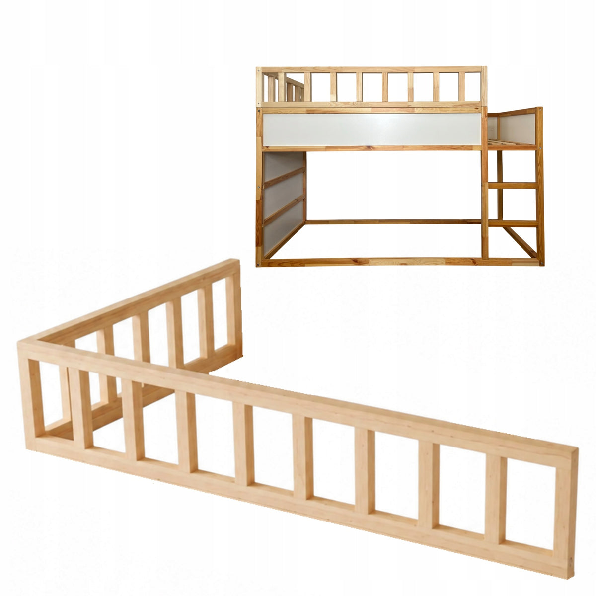 PROTECTIVE BARRIER FOR BED CHICKEN PROTECTION WOODEN PINE