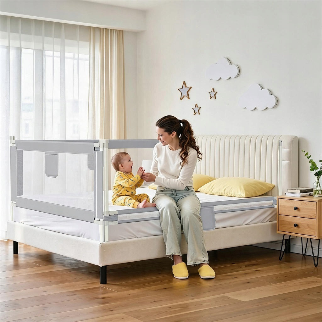 PROTECTIVE BARRIER FOR BED FOLDING PORTATIC 200 CM GREY FOR CHILDREN Packaging status original