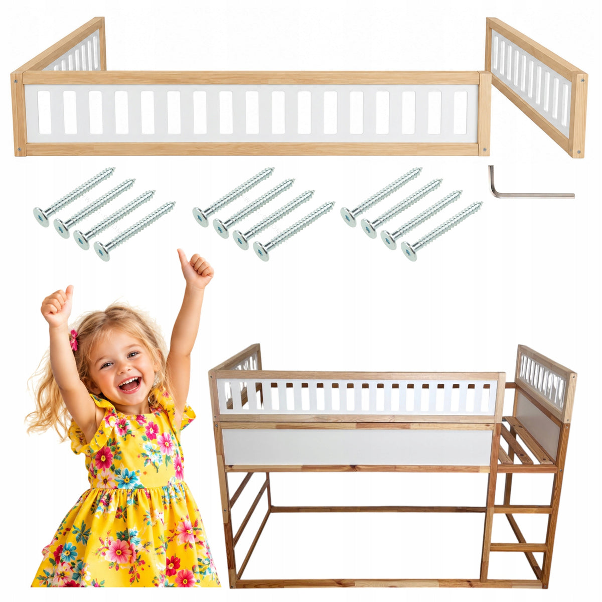 PROTECTIVE BARRIERS FOR BUNK BED CHICKEN PROTECTION 30cm PINE+MDF