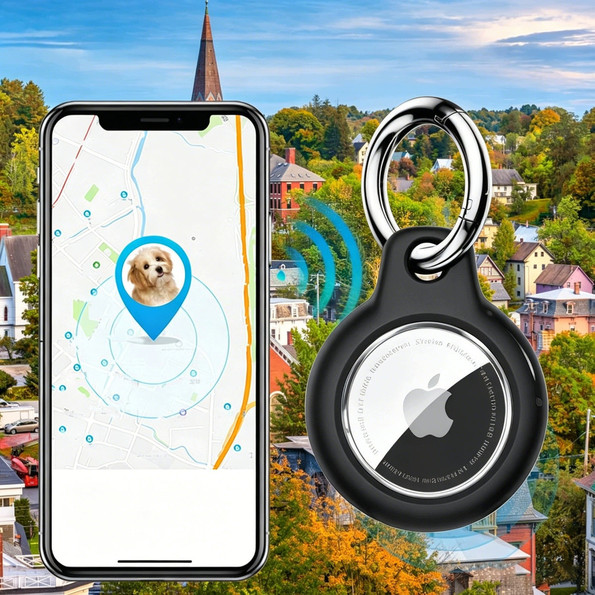PROTECTIVE CASE KEY RING FOR APPLE AIRTAG 2021 / 2026 BLACK Manufacturer code AirtagCase 5 szt.
