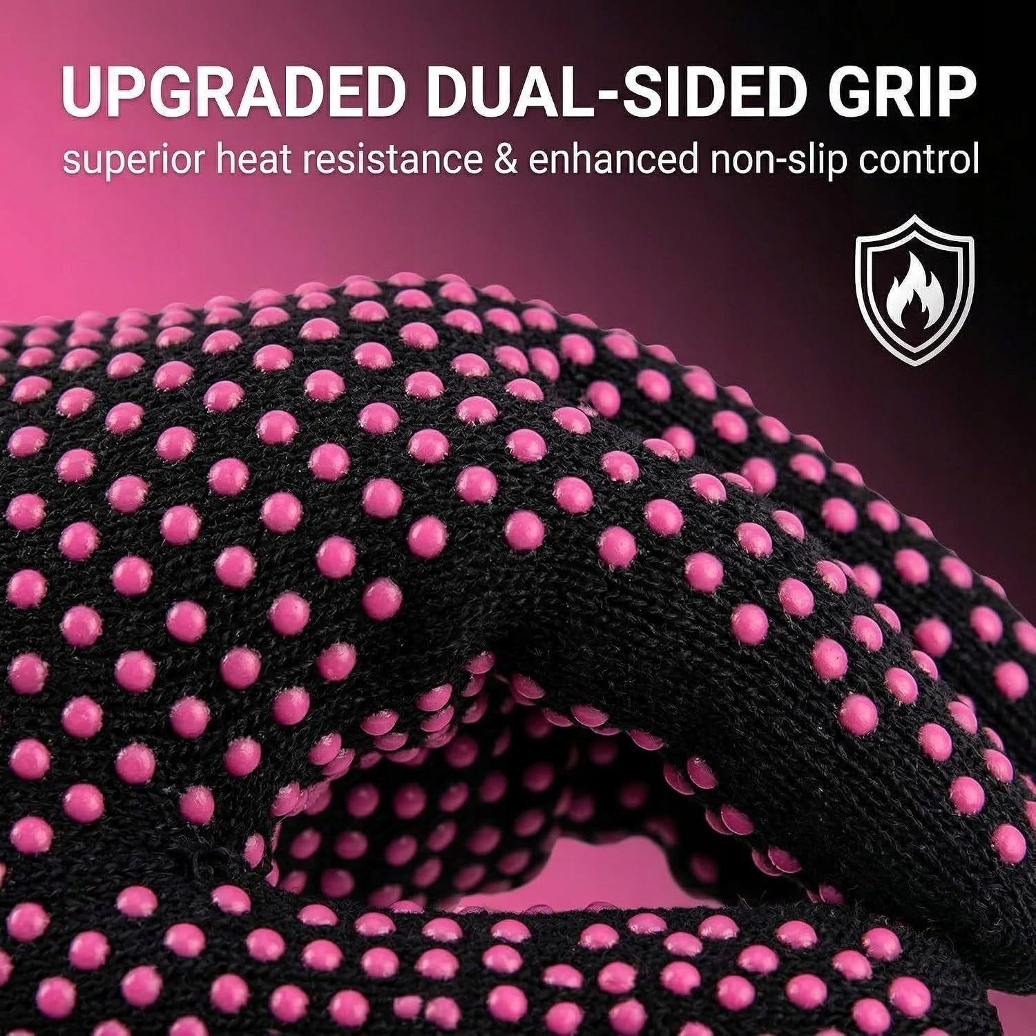 PROTECTIVE GLOVES FOR STRAIGHTENER AND CURLING IRON BLACK WITH SILICONE STUDS Brand no brand