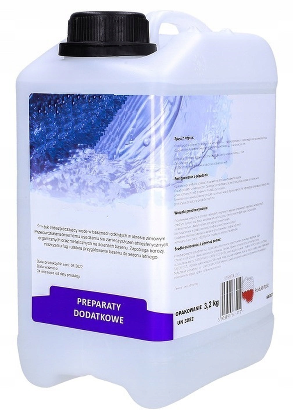 PROTECTIVE LIQUID FOR WINTERING THE POOL PREPARATION FOR WINTERING THE WATER IN THE POOL Manufacturer code zabezpiecznie przed korozją korozją glonami