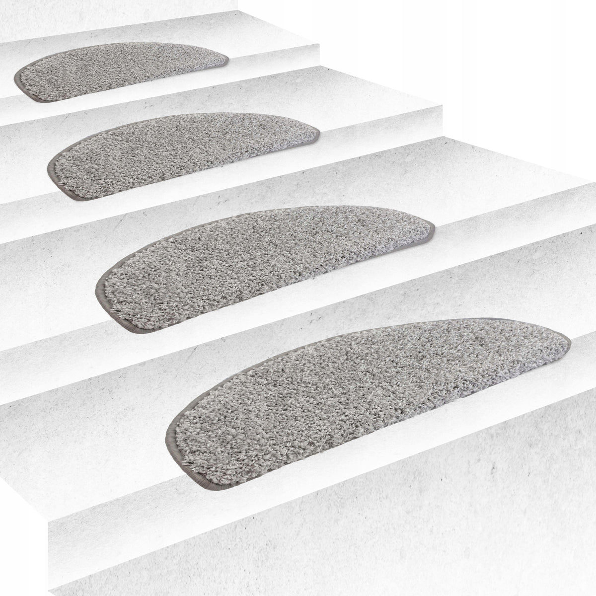 PROTECTIVE PADS FOR STAIRS RUGS SHAGGY ON GRAY STEPS 65x25cm+3cm Brand ELSIMONE CARPET