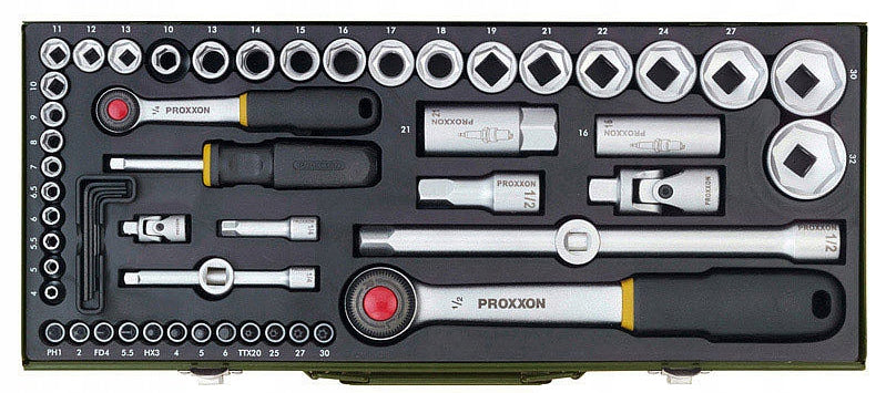PROXXON SOCKET WRENCH SET WITH RATCHETS 1/2 1/4