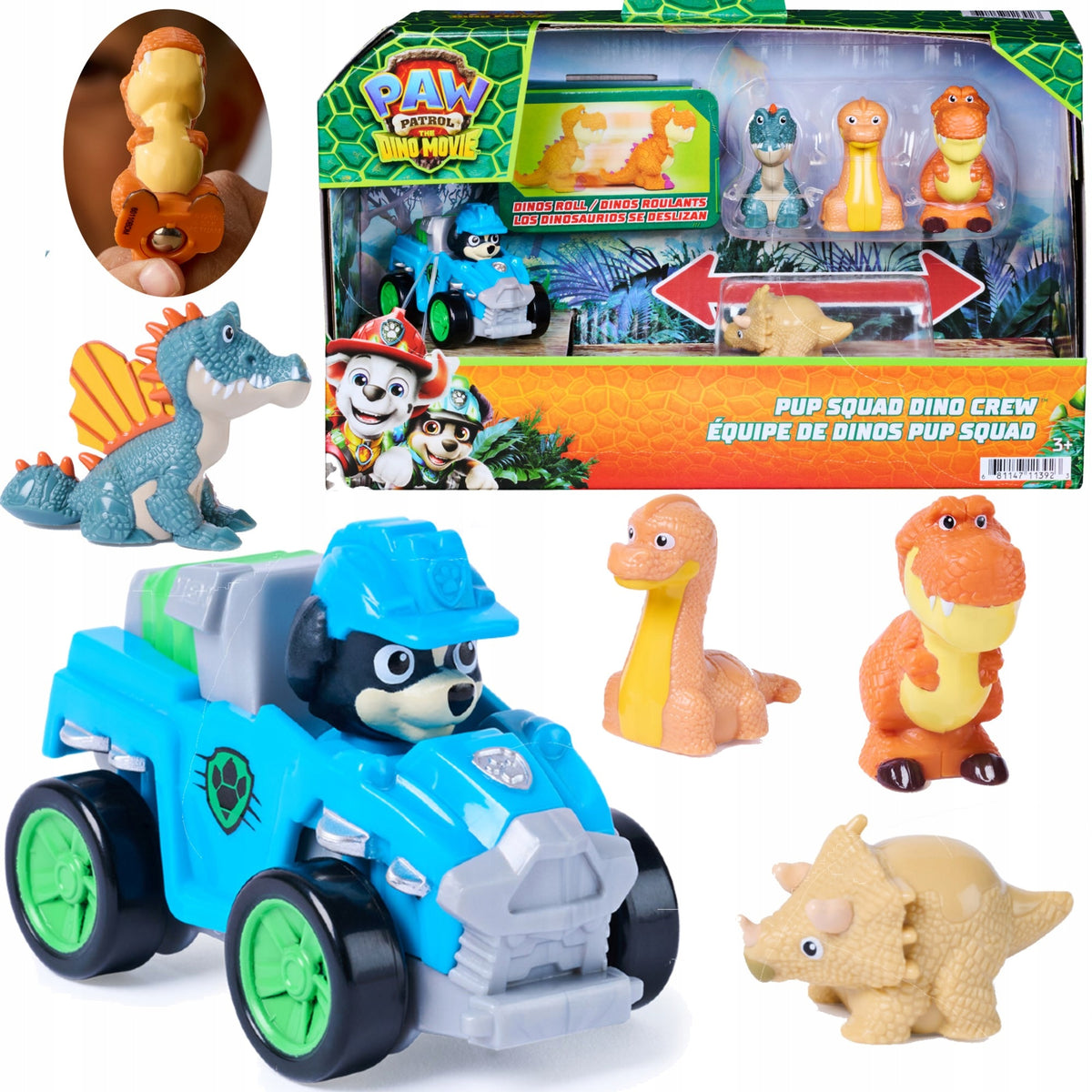 PSI PATROL DINO FILM REX WITH VEHICLE + DINOSAUR FIGURINES 4 PCS.
