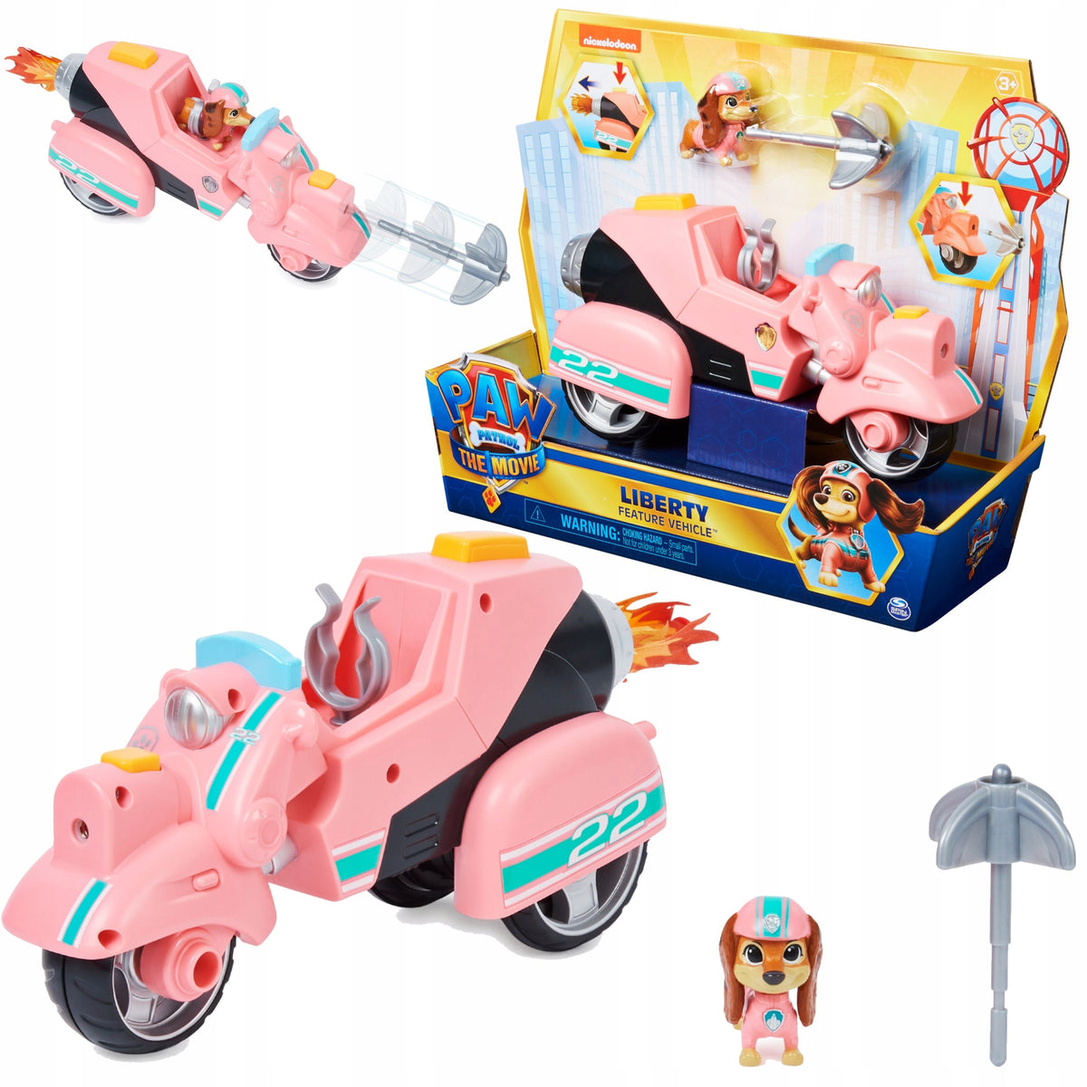 PSI PATROL LIBERTY VEHICLE MOTORCYCLE WITH LAUNCHER THE MOVIE SET + FIGURINE
