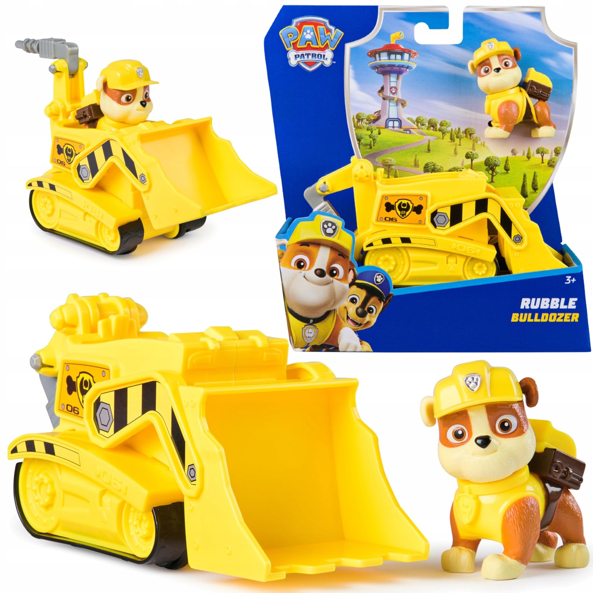 PSI PATROL RUBBLE BULLDOZER VEHICLE + FIGURINE