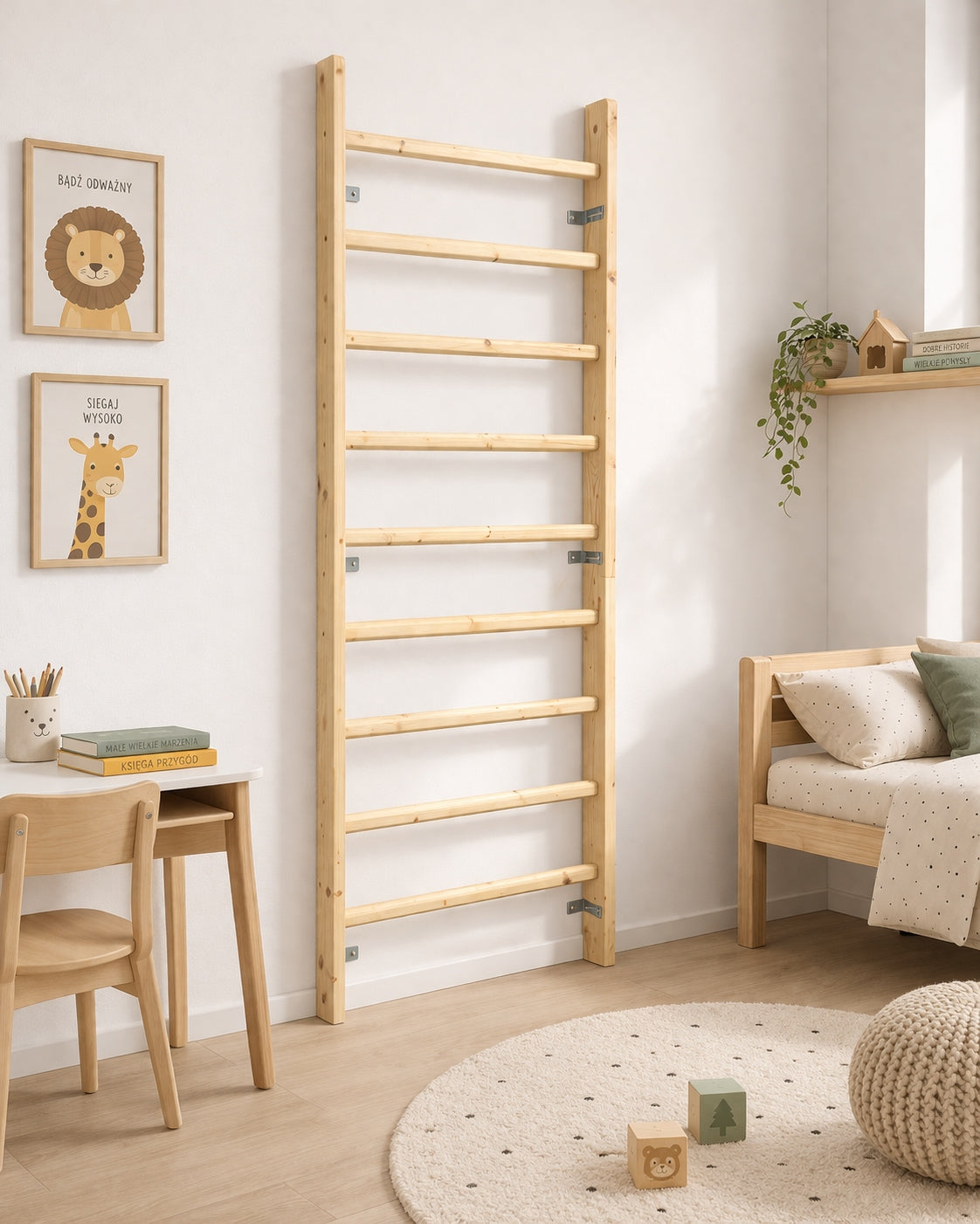 PTCSPORT Wooden gymnastic ladder 220x80 EKOLINE POLISH MANUFACTURER Packaging status original