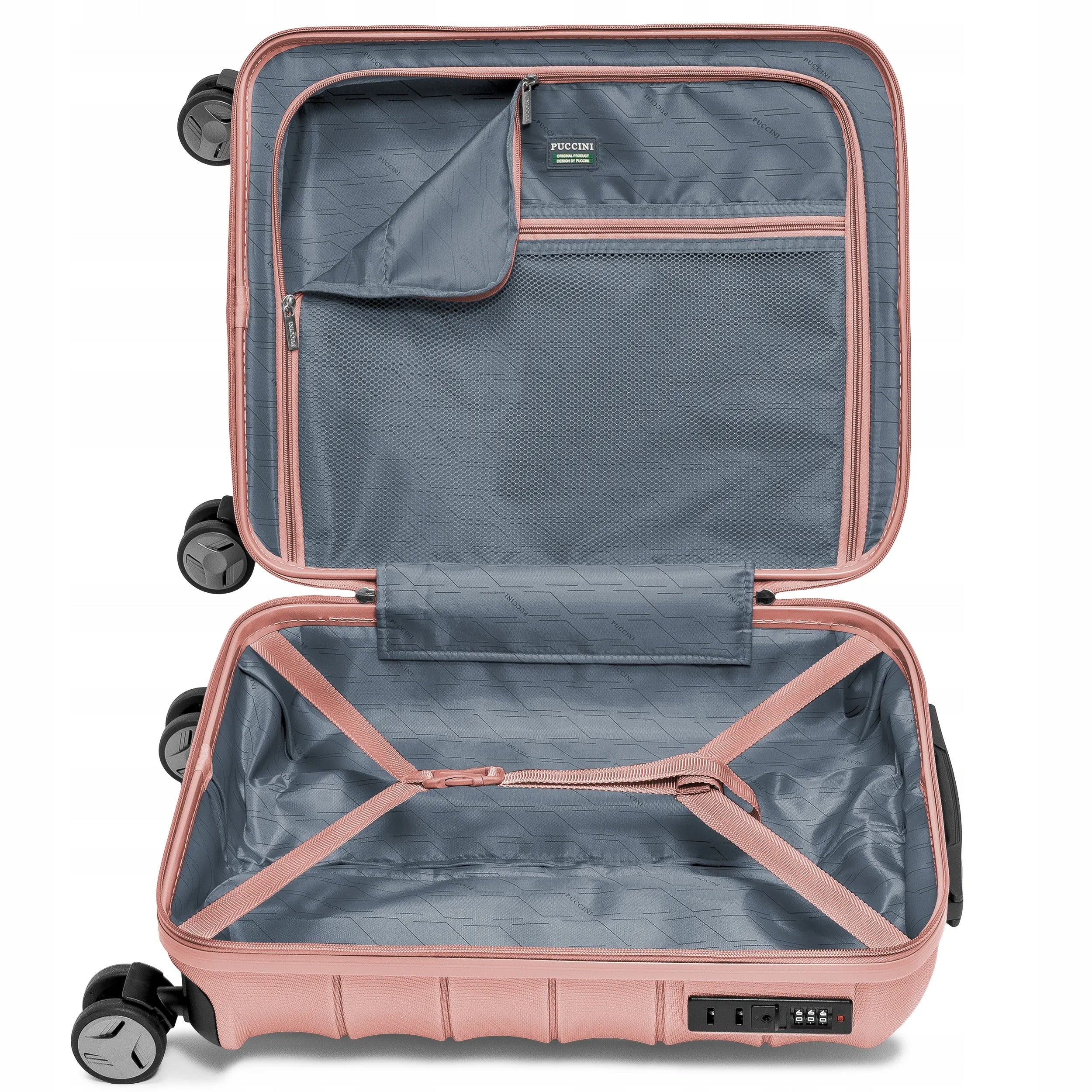 PUCCINI Travel Cabin Suitcase On Wheels Hard ABS Pink ABS030C-3C Model ABS030C-3C