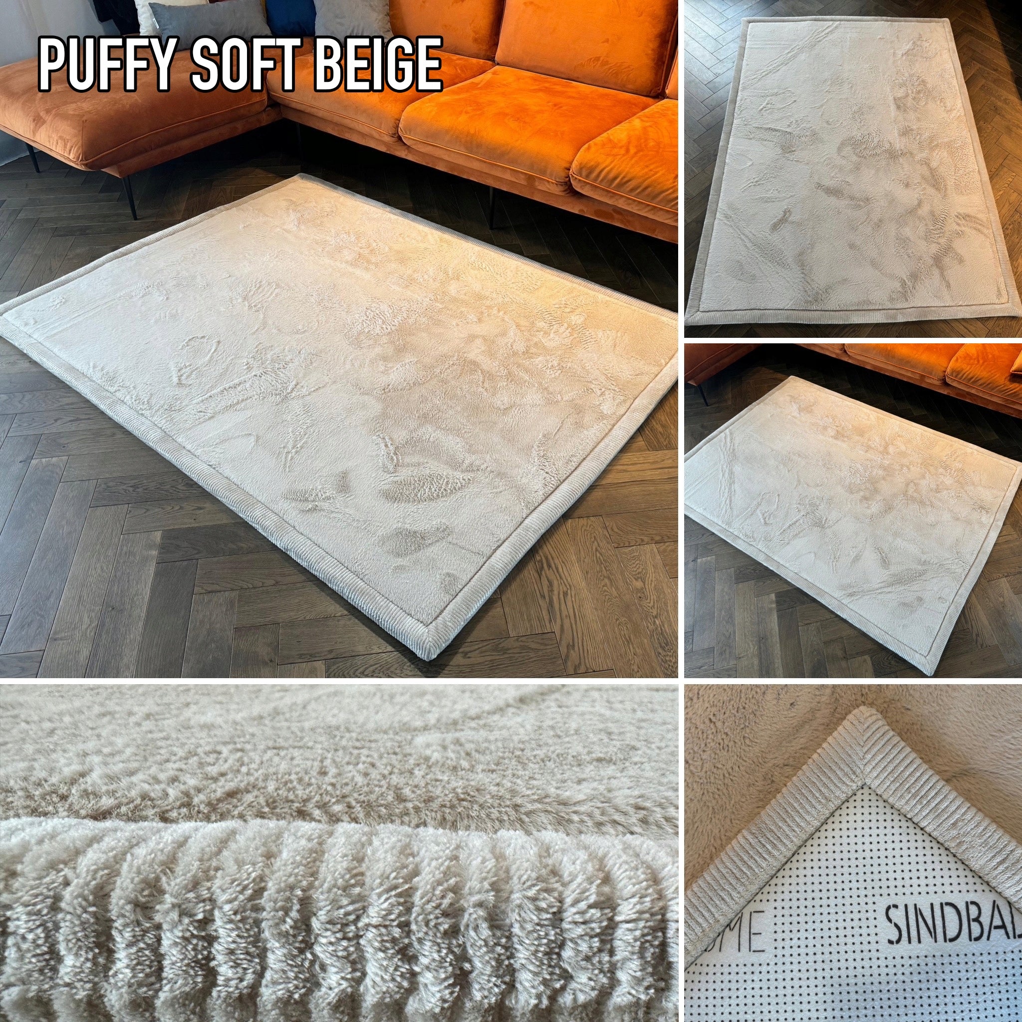 PUFFY SOFT CARPET RABBIT 80X150 THICK SOFT NON-SLIP COMFORTABLE Brand Sindbad