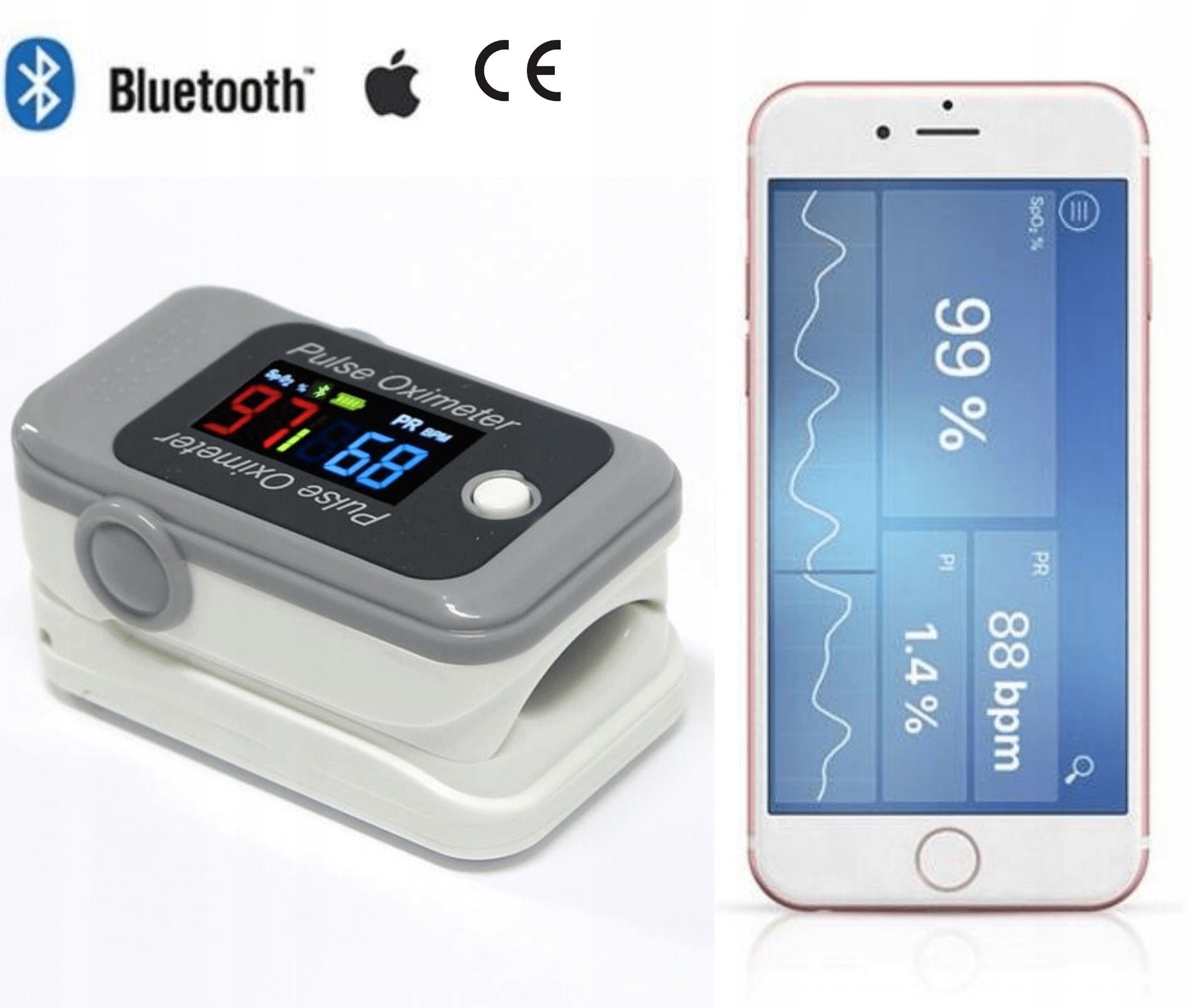 PULSE MONITOR FOR OXYGEN ACCURATE PULSE OXIMETER FOR FINGER BLUETOOTH SATURATION O2