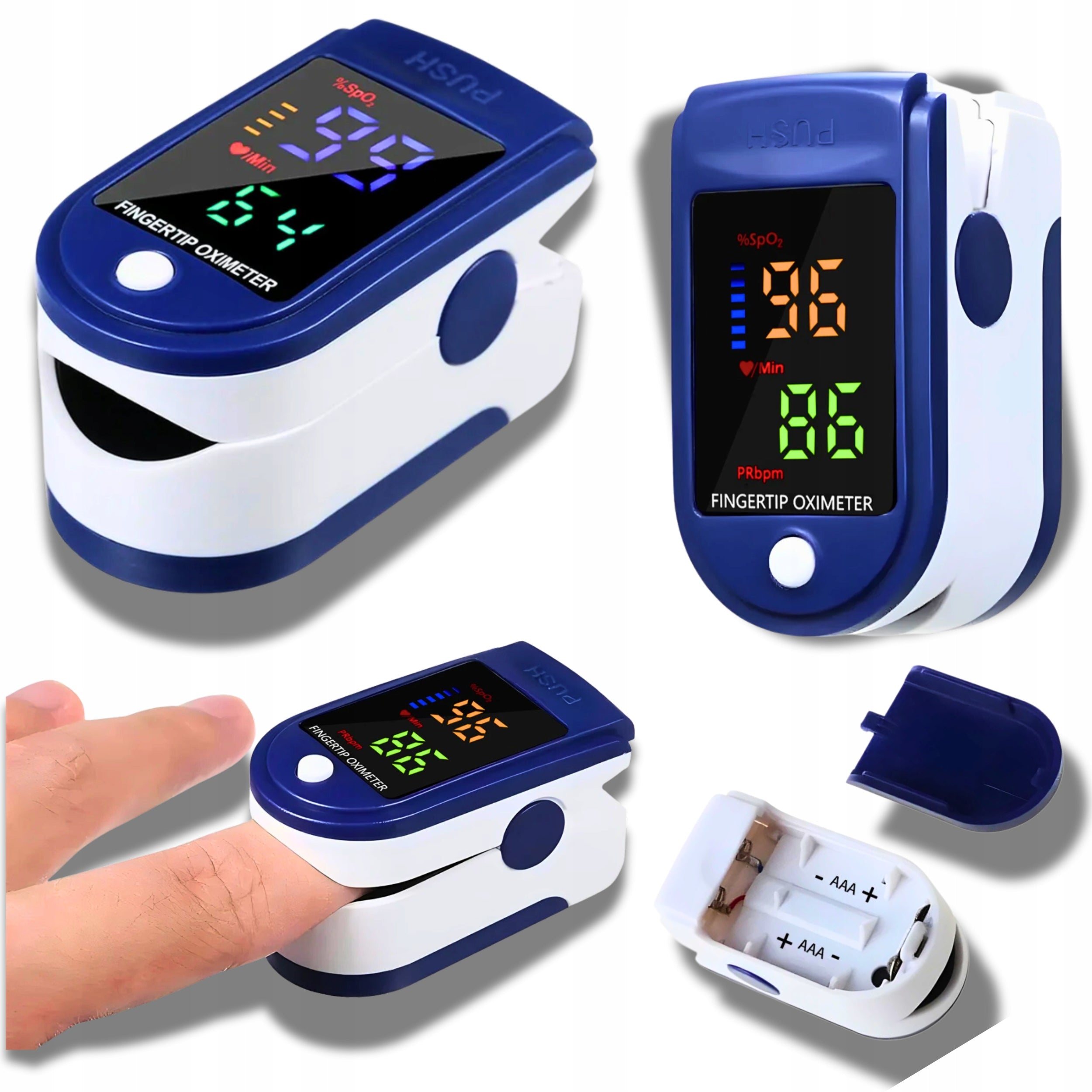 PULSE OXIMETER FOR SATURATION AND HEART RATE MEASUREMENT WITH DIGITAL DISPLAY