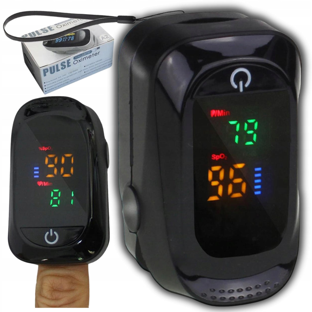 PULSE OXIMETER Finger Heart Rate Monitor SATURATION PULSE HEART RATE Accurate SpO2 + LANYARD