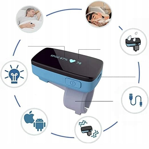 PULSE OXIMETER WELLUE SLEEP O2 BATTERY SLEEP MONITOR PER FINGER Medical device no