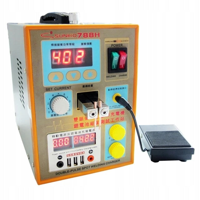 PULSE WELDING MACHINE WITH BATTERY CHARGER CELL TESTER 3IN1 SUNKKO 788H