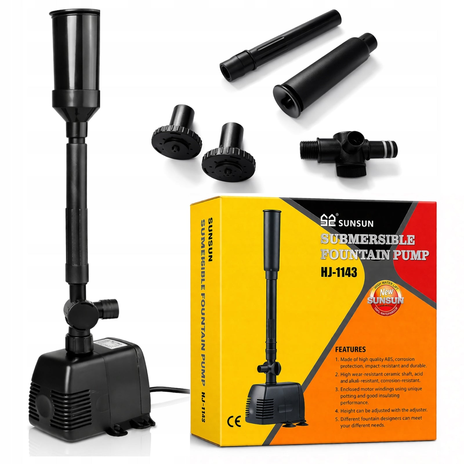 PUMP FOR POND AQUARIUM DEKO1000L/H FOUNTAIN 3 NOZZLES 22W CASCADE