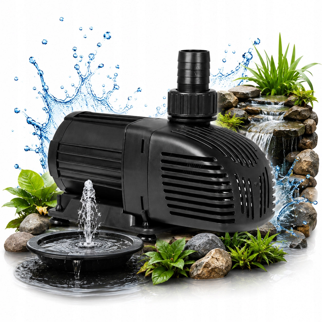 PUMP FOR POND WATER FOUNTAIN CERAMIC AXLE WATER COLUMN UP TO 6M 8000L/H 70W