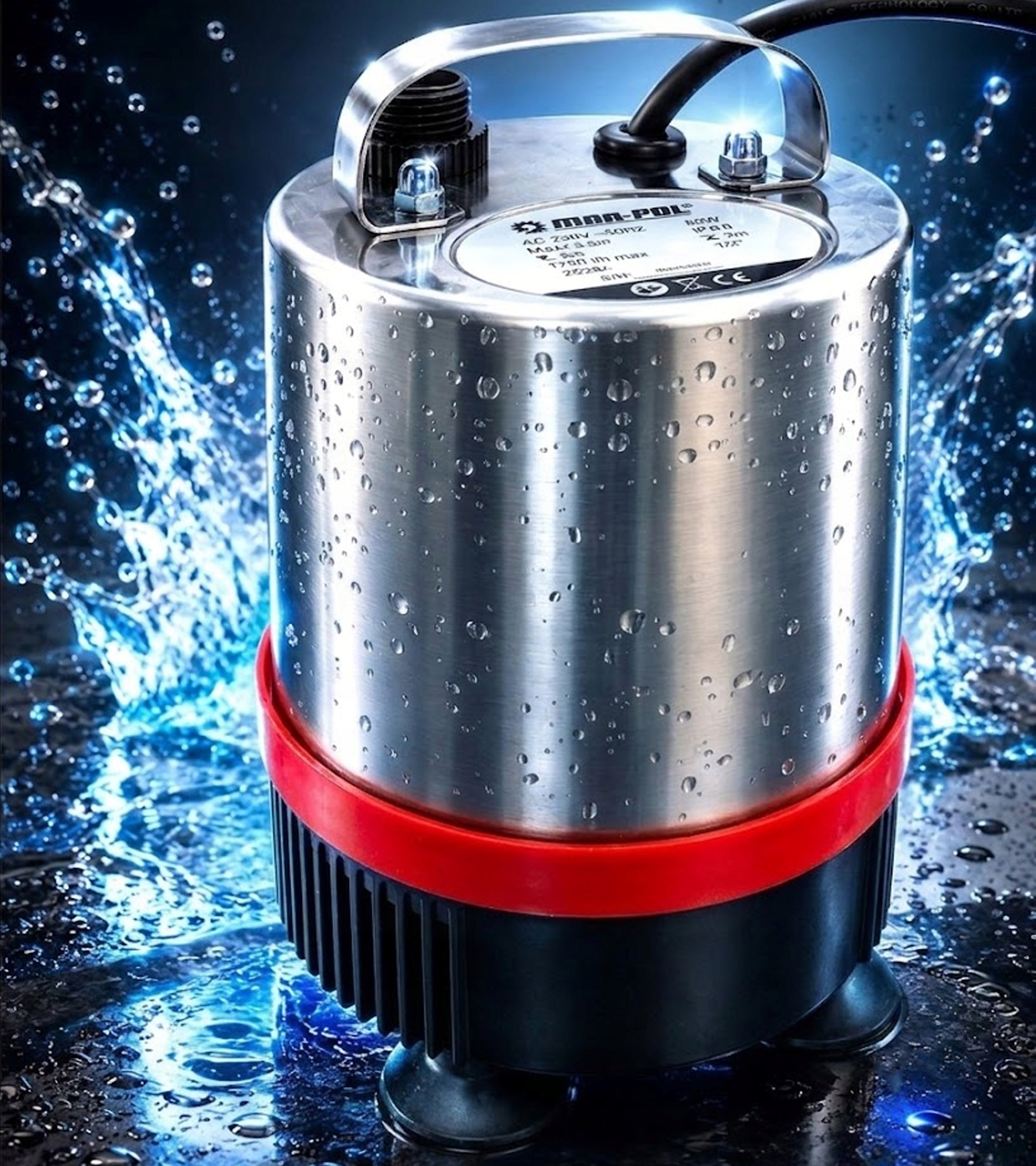 PUMP FOUNTAIN FOR POND WATER POND PUMP CASCADE 4 NOZZLES TAP SET Power 50 W