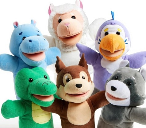PUPPETS ANIMALS FOR CHILDREN 6 PIECES PLUSH DOLLS FOR THEATER