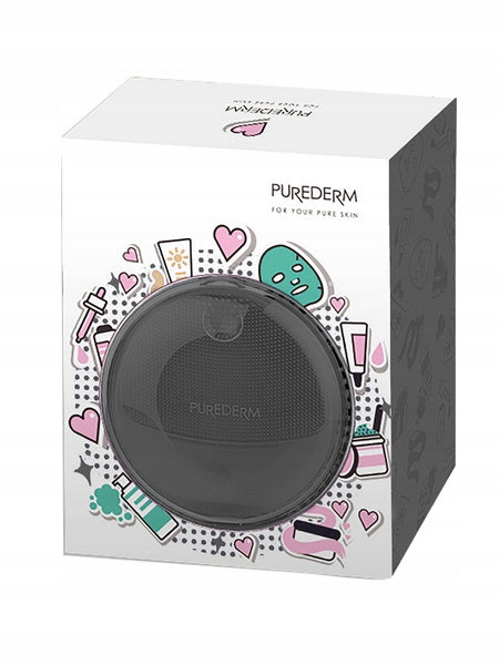 PUREDERM Sonic Silicone Facial Cleansing Brush Black