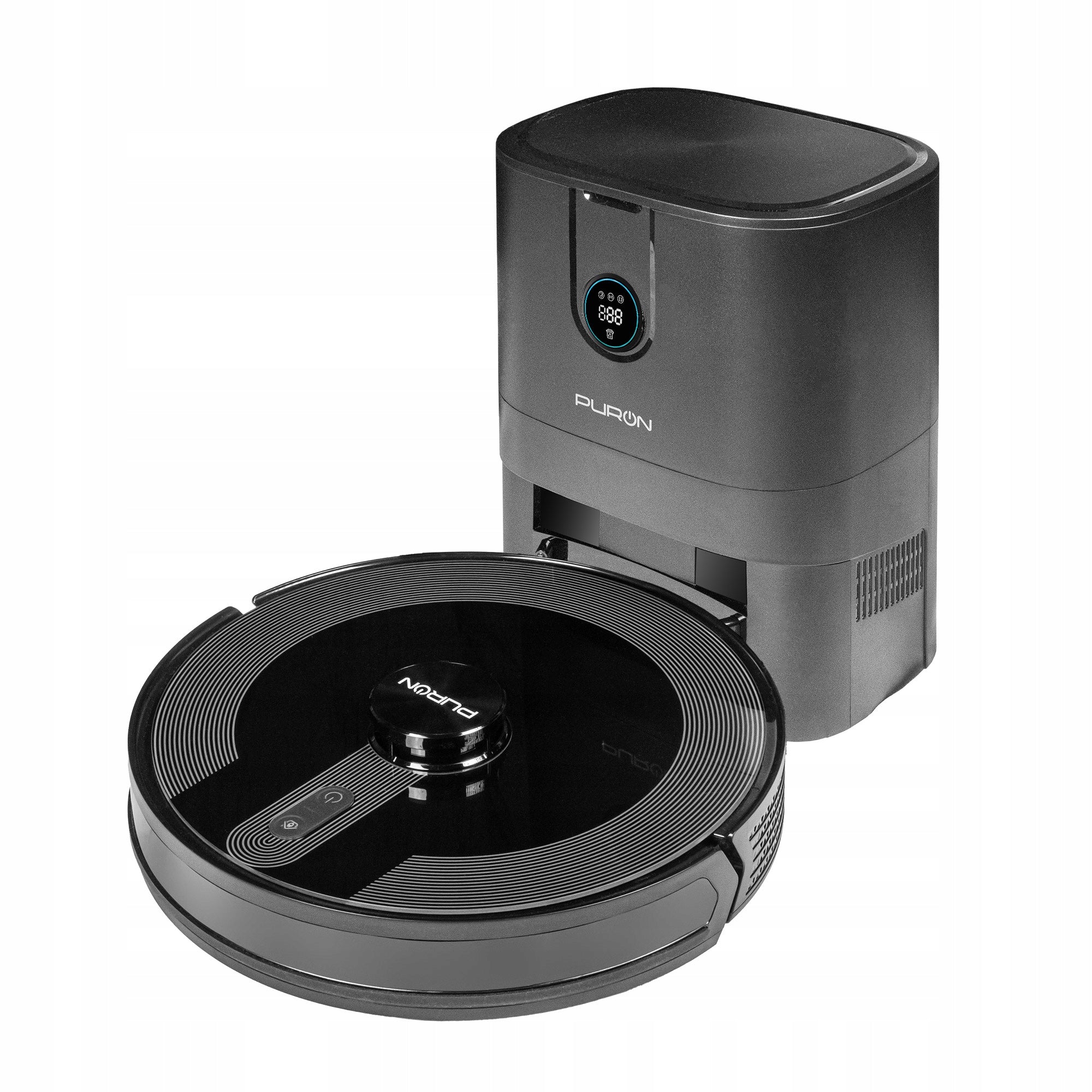 PURON PR12 PRO cleaning robot with emptying station, mop and UV lamp Dust container volume 0.4 l