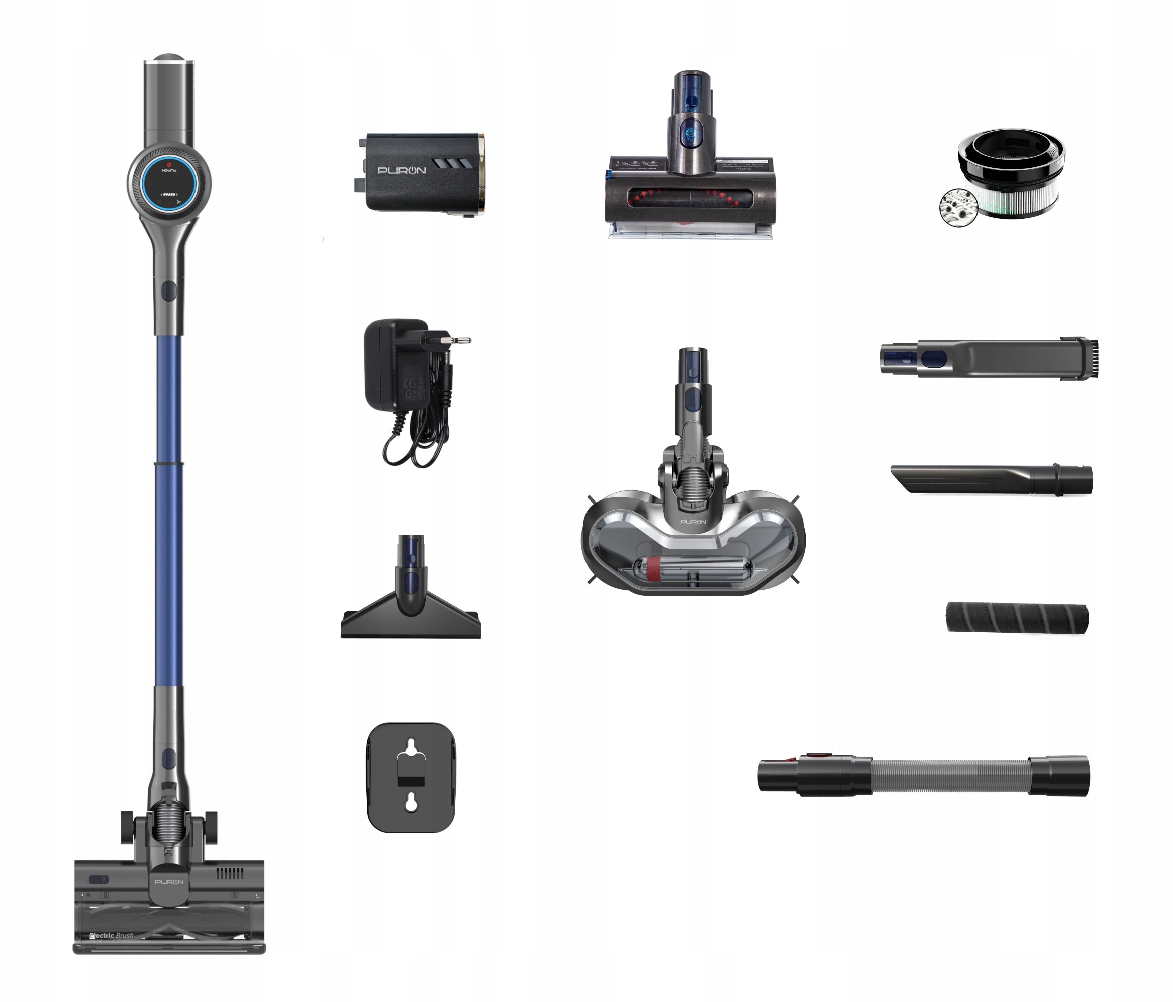 PURON PU40 MOP PRO cordless vacuum cleaner, two batteries, electric mop