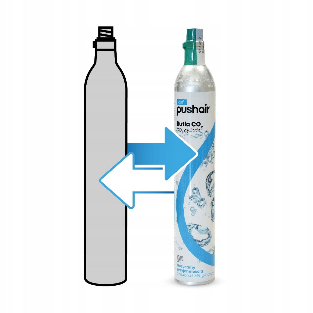 PUSHAIR Replacement CO2 Cylinder for Saturator Dafi