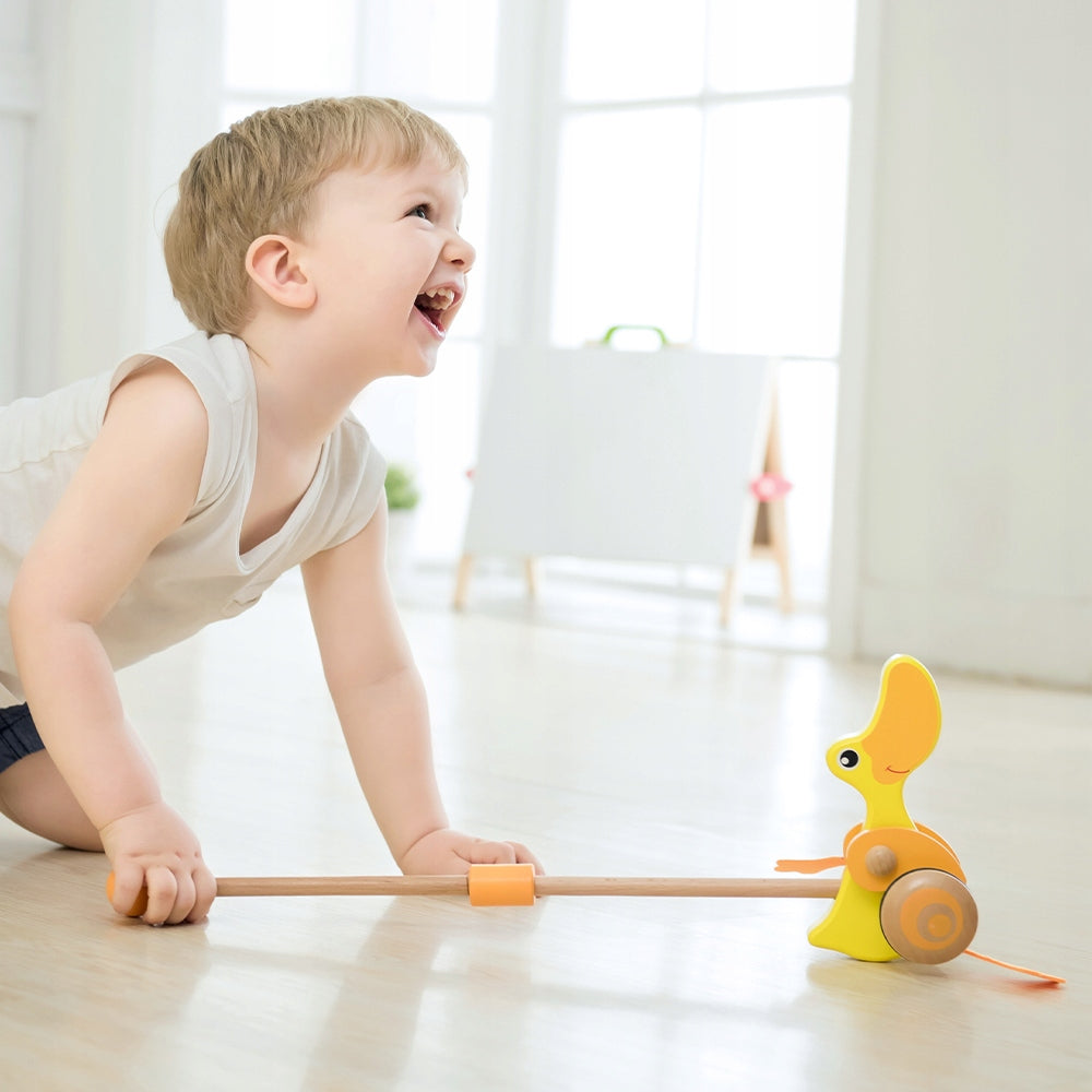 PUSHER ON STICK WOODEN RIDER FOR PUSHING DUCK STICK CLASSIC WORLD Brand Classic World